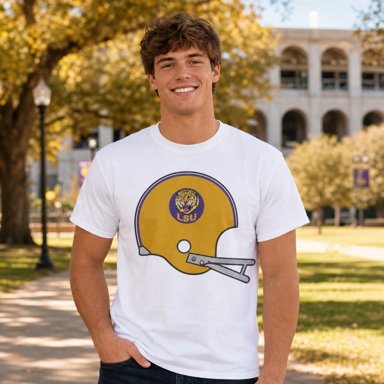 LSU Tigers Retro Football Helmet 1972 Artwork Shirt