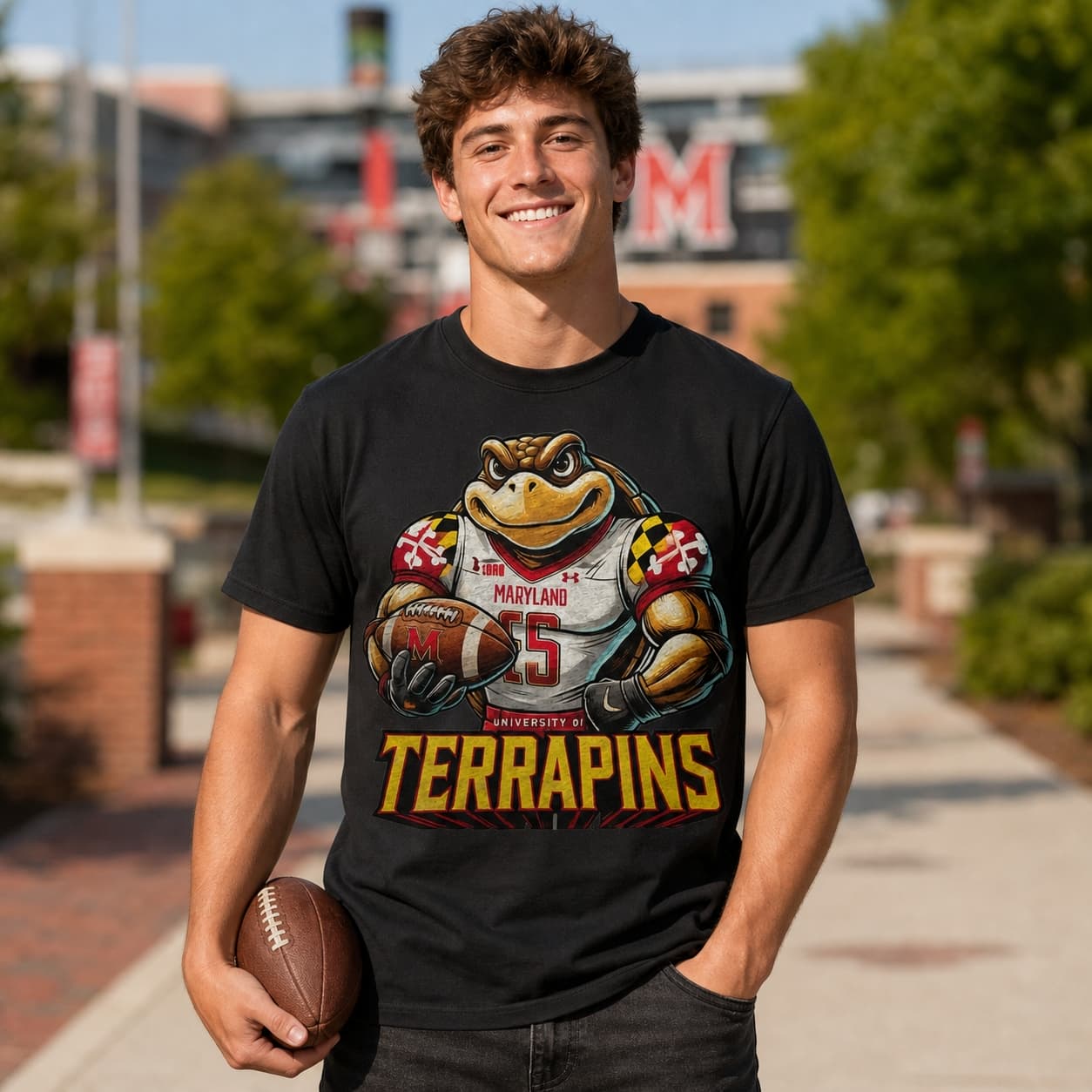 Maryland Terrapins Exclusive Retro Football Classic Artwork Shirt
