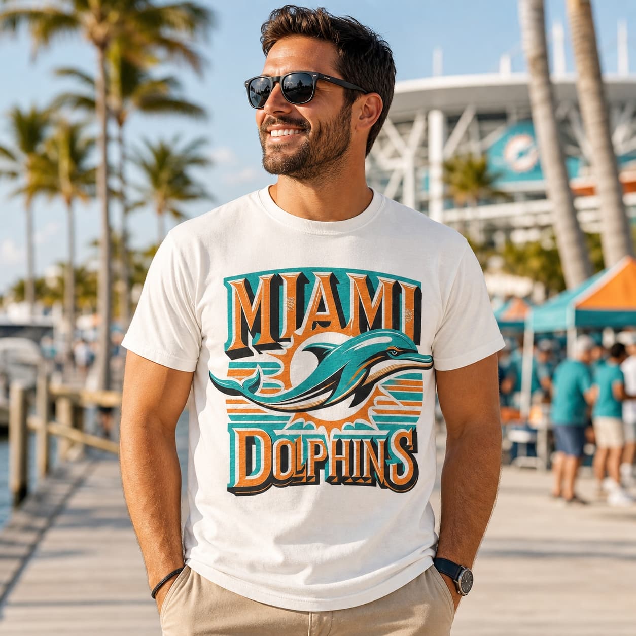 Miami Dolphins Exclusive Retro Football 1989 Artwork Shirt