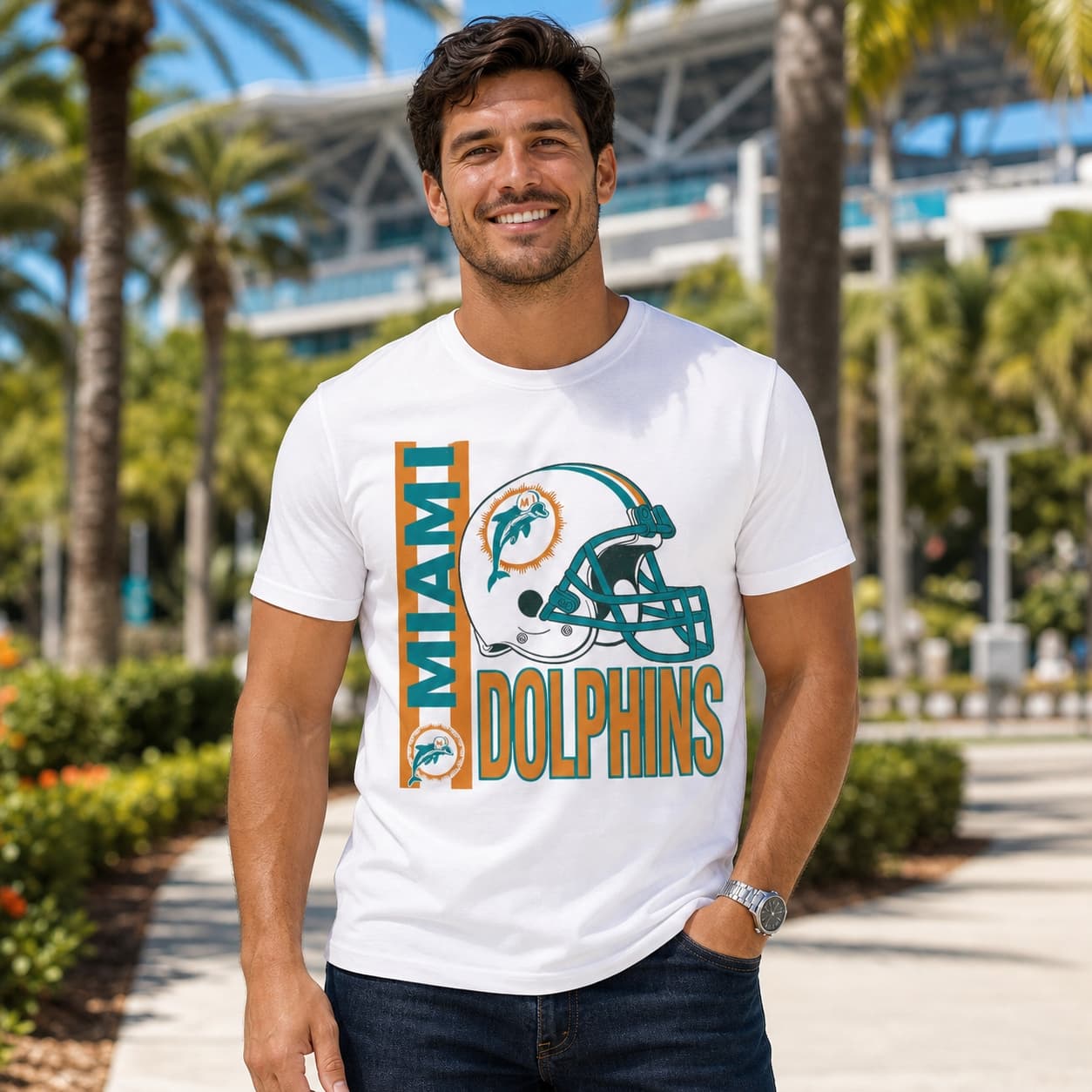 Miami Dolphins Helmet Retro Football 1985 Artwork Shirt
