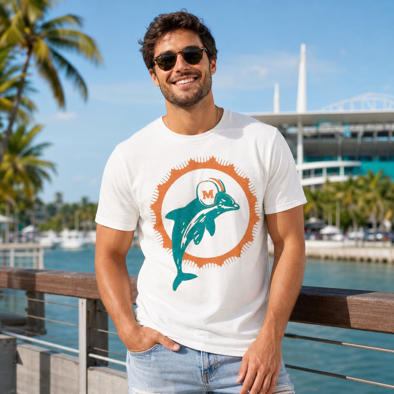 Miami Dolphins Retro Football 1966 Artwork Shirt