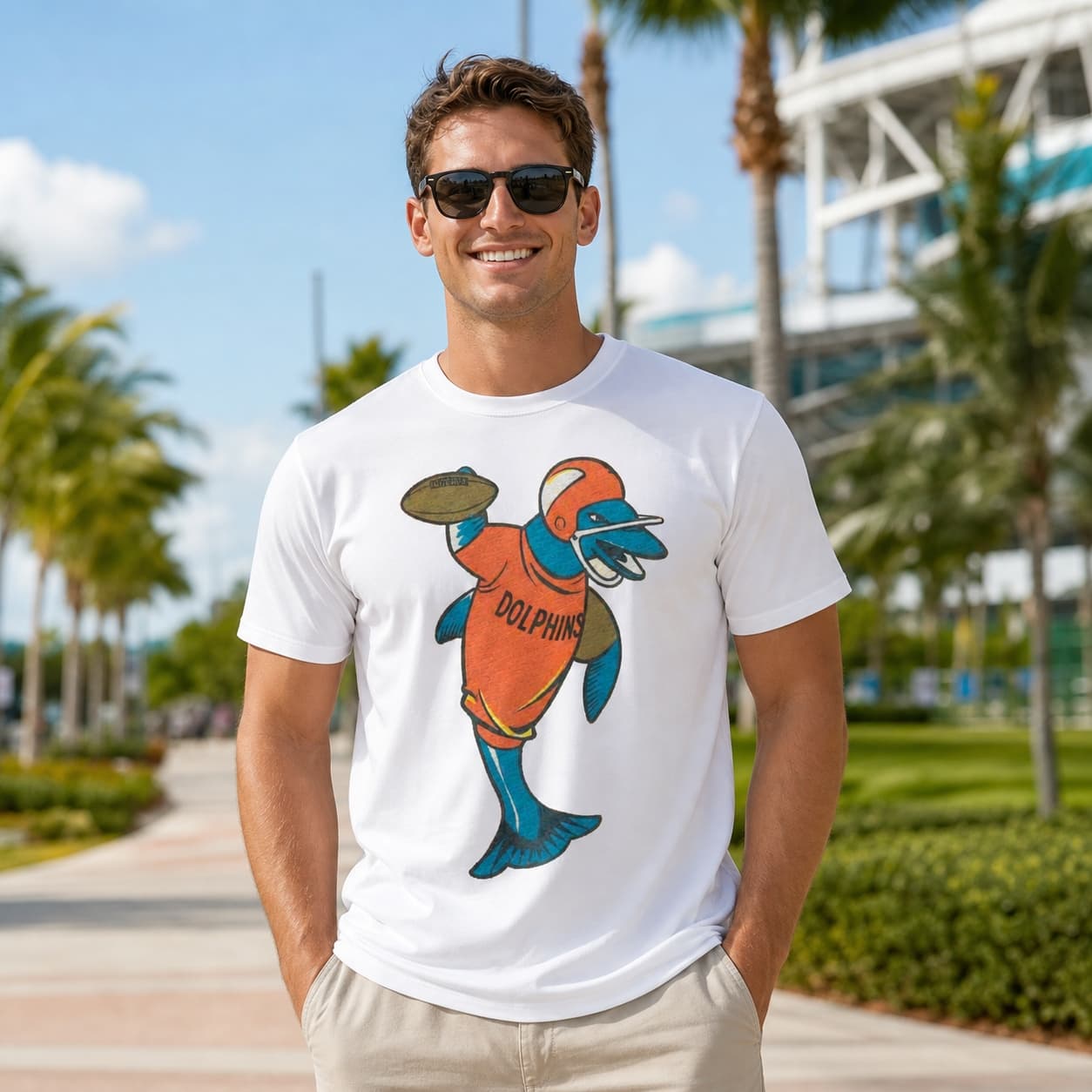 Miami Dolphins Retro Football 1969 Artwork Shirt