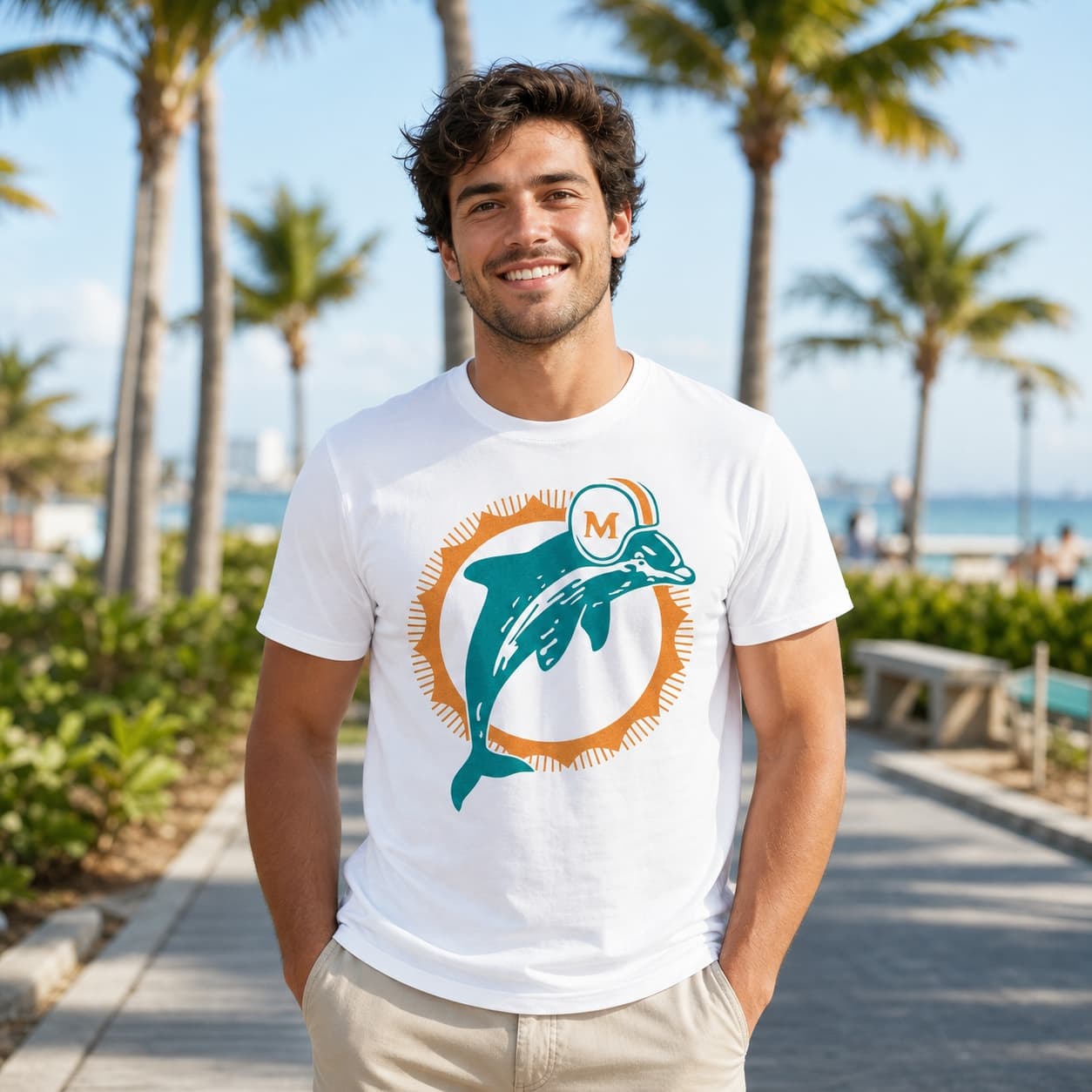 Miami Dolphins Retro Football 1974 Artwork Shirt