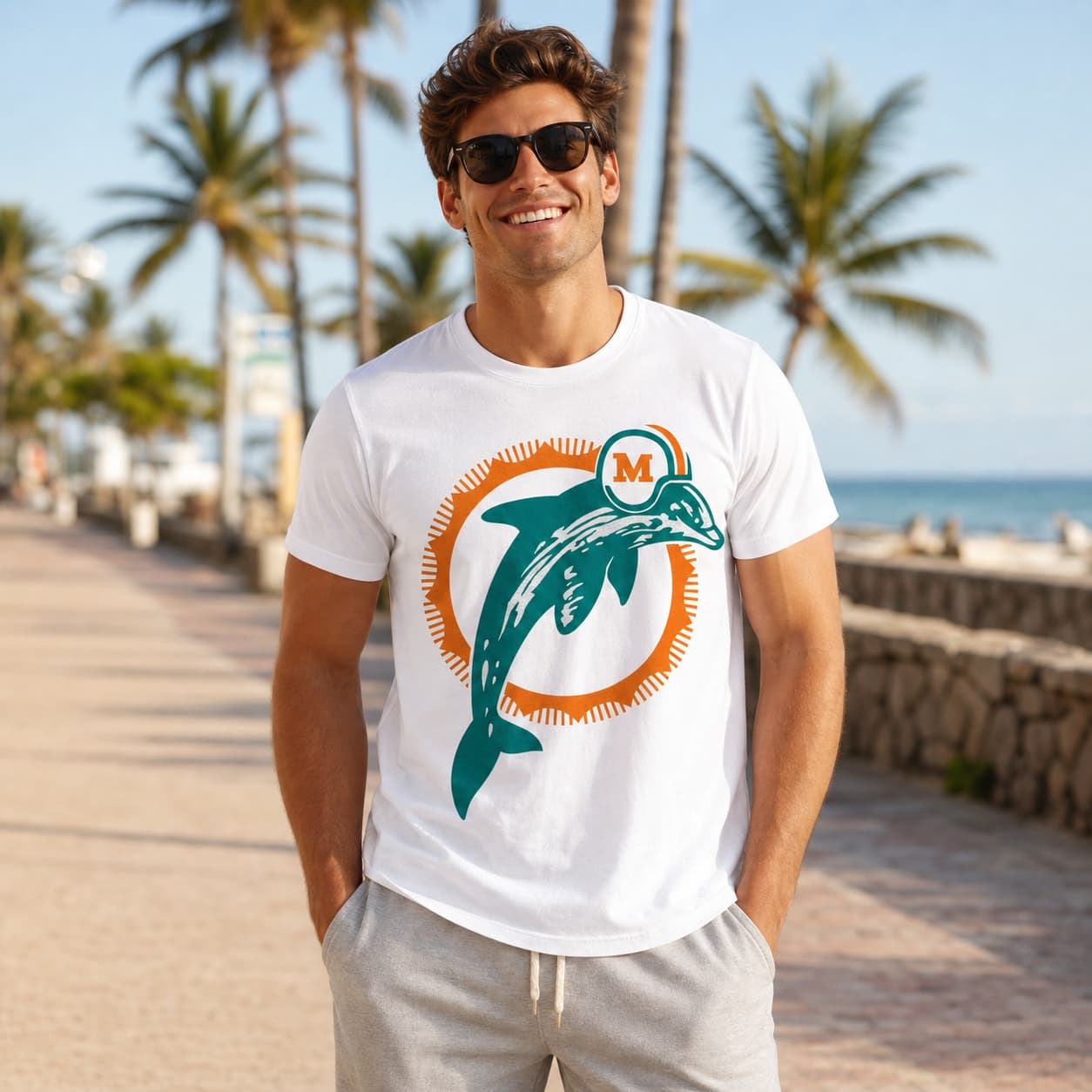 Miami Dolphins Retro Football 1989 Artwork Shirt