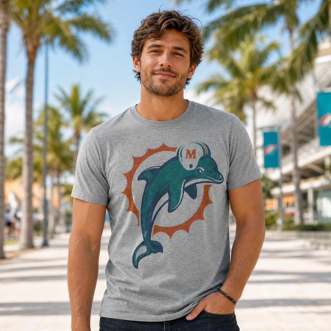Miami Dolphins Retro Football 1997 Artwork Shirt