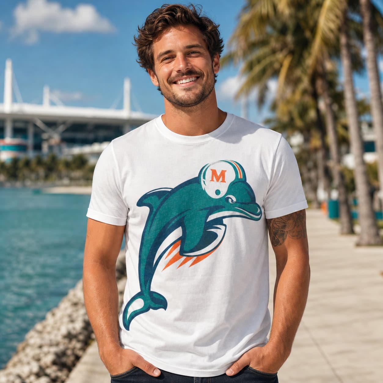 Miami Dolphins Retro Football 1998 Artwork Shirt