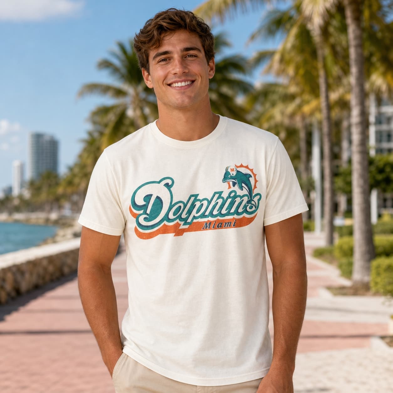 Miami Dolphins Retro Football 1999 Artwork Shirt