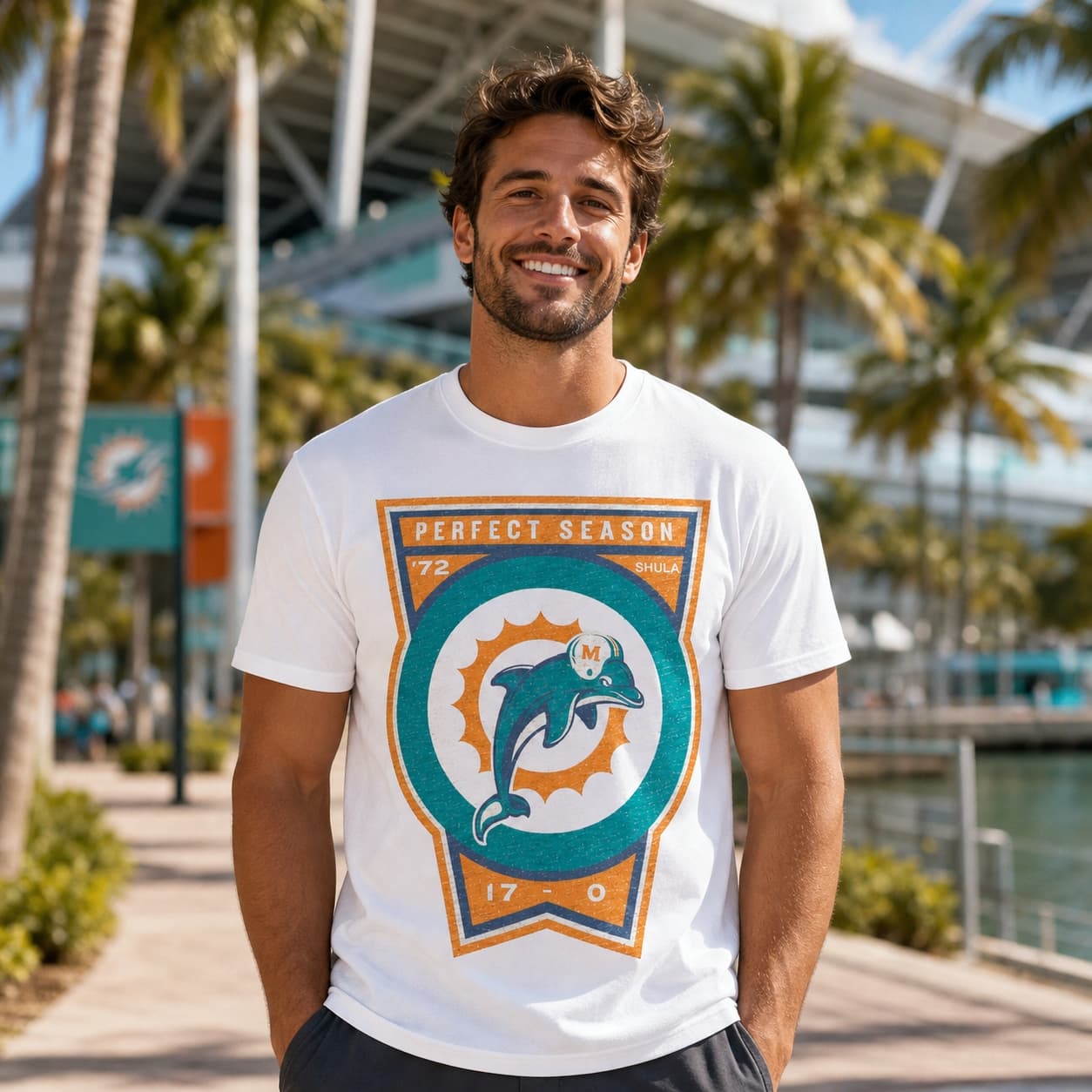 Miami Dolphins Retro Perfect Season Football 1972 Artwork Shirt