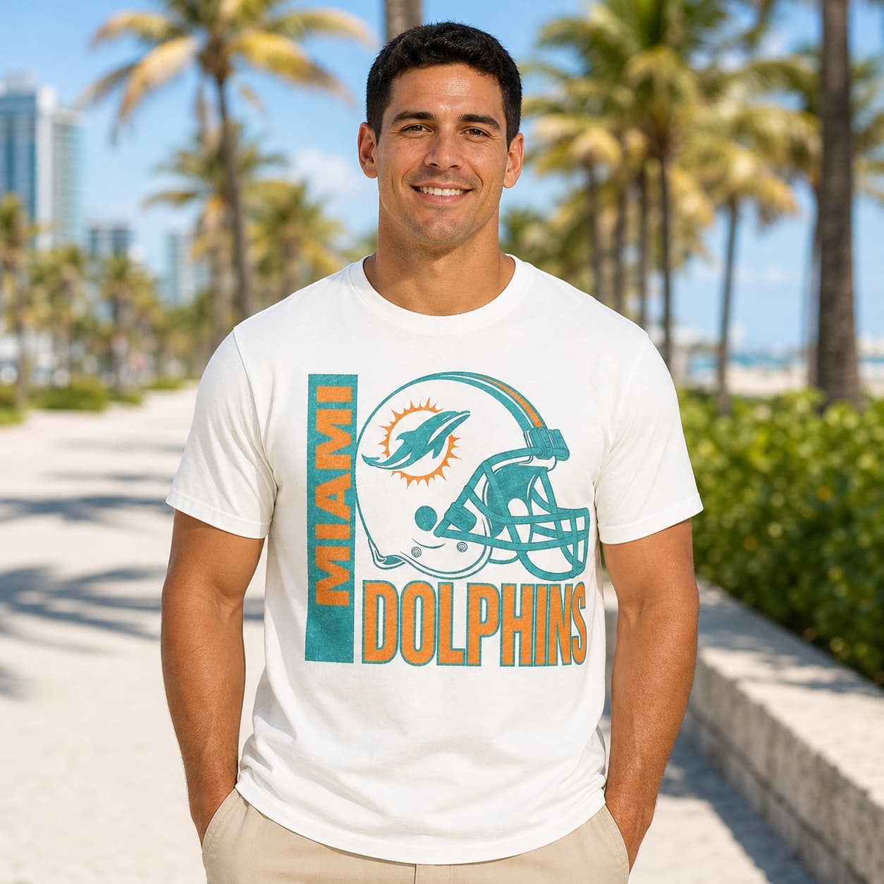 Miami Dolphins Retro Rivals Football Helmet Artwork Shirt