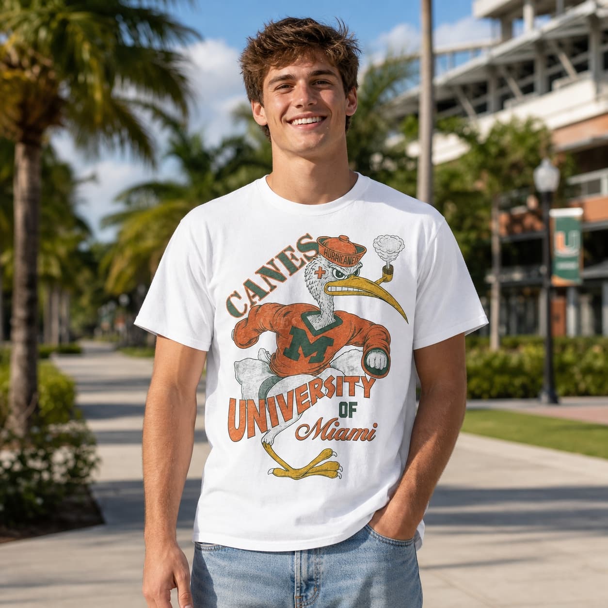 Miami Hurricanes Canes Retro Football 1996 Artwork Shirt
