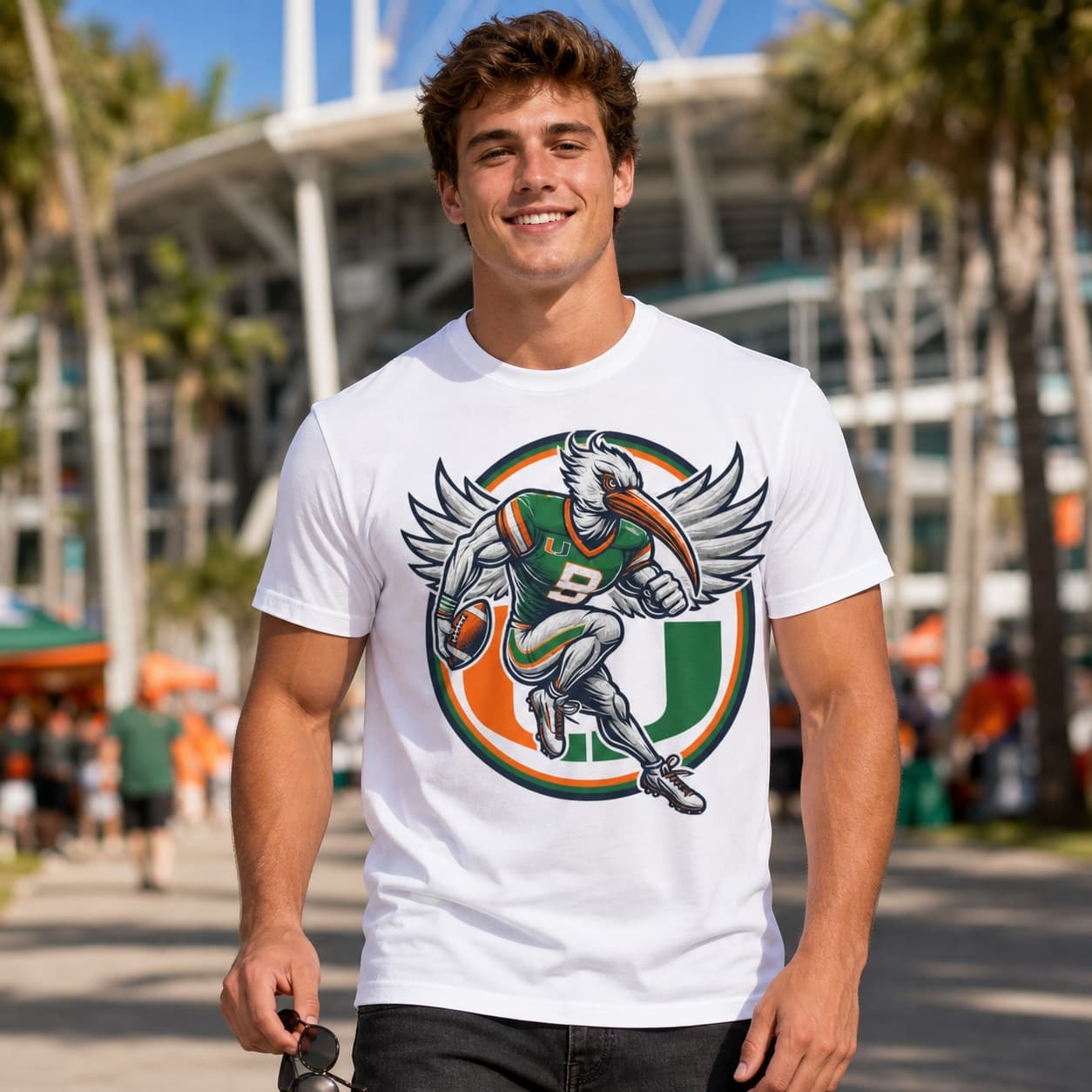 Miami Hurricanes Exclusive Retro Football Circle Artwork Shirt