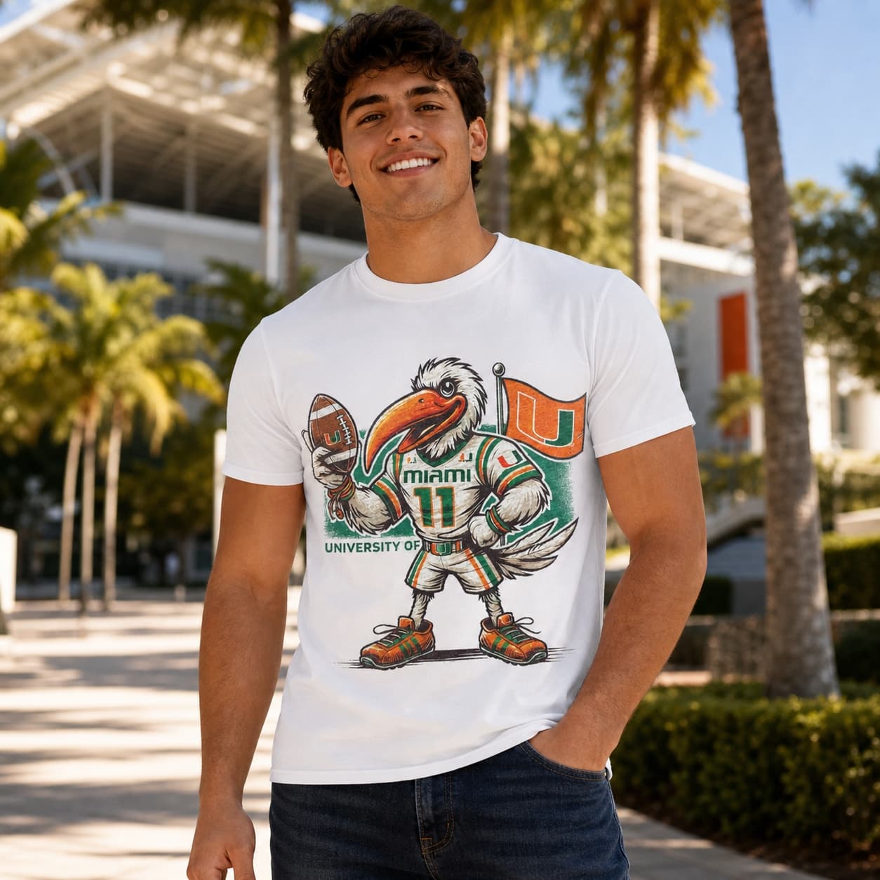 Miami Hurricanes Exclusive Retro Football Ibis Mascot Artwork Shirt
