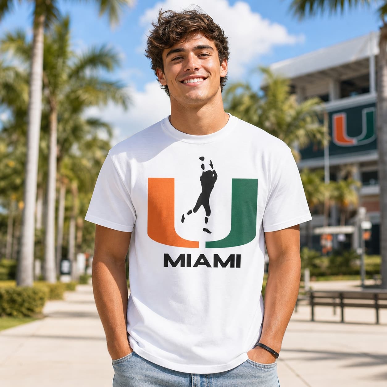 Miami Hurricanes Retro Football 1970 Artwork Shirt