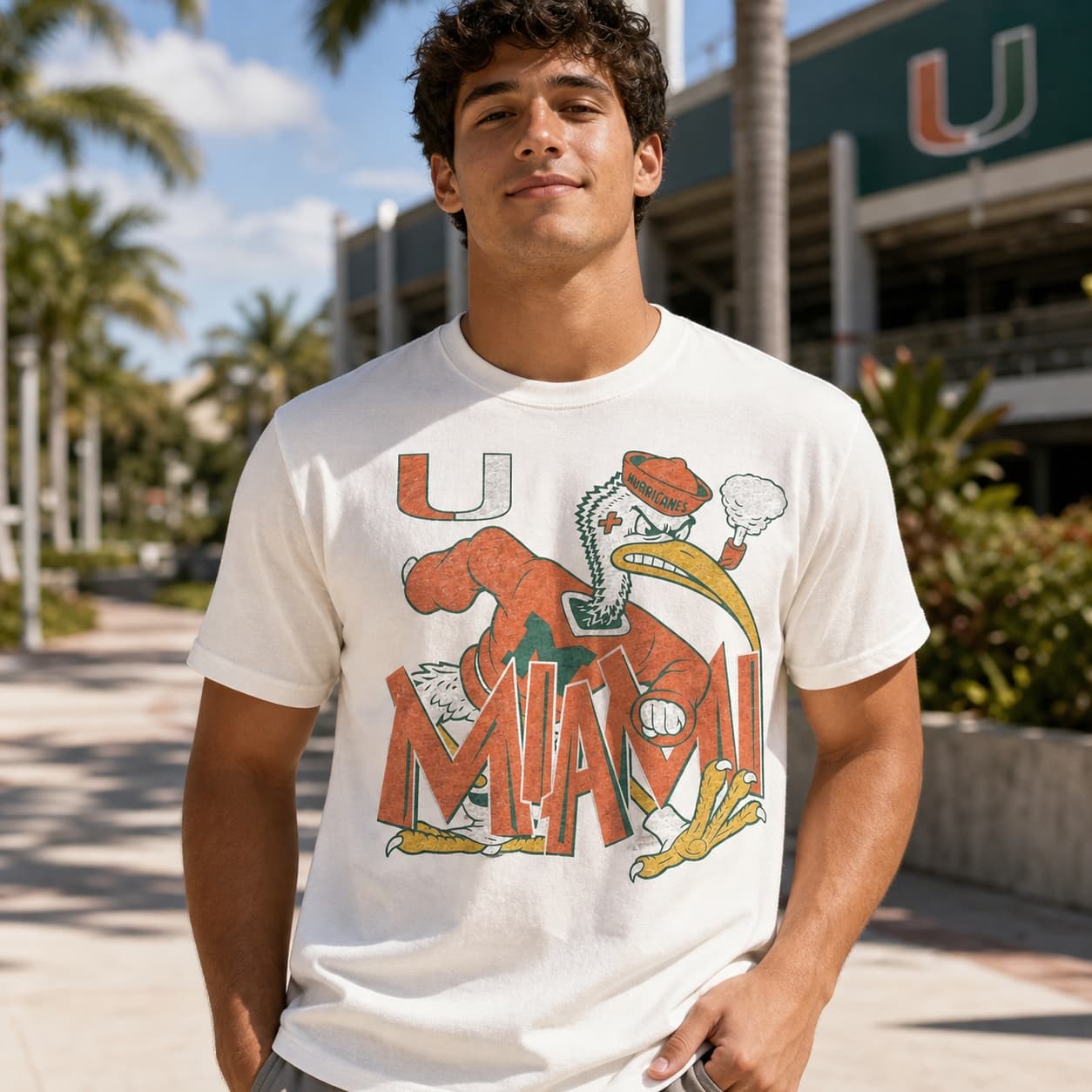 Miami Hurricanes The U Retro Football 2001 Artwork Shirt