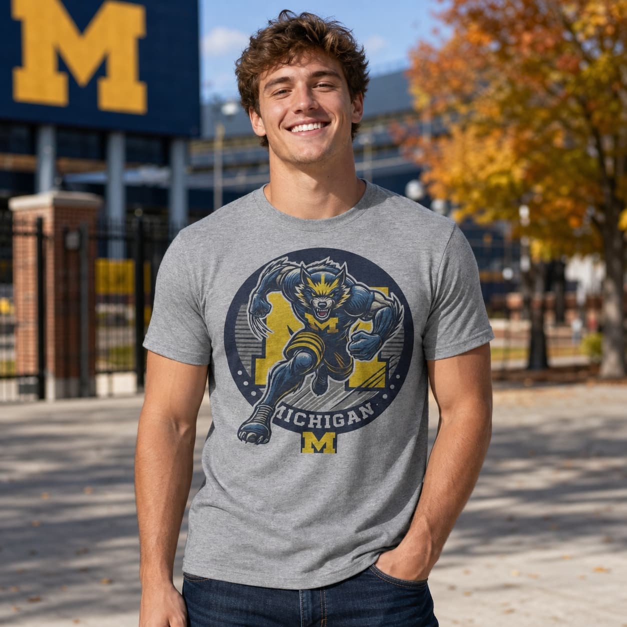 Michigan Wolverines Exclusive Retro Football Circle Artwork Shirt