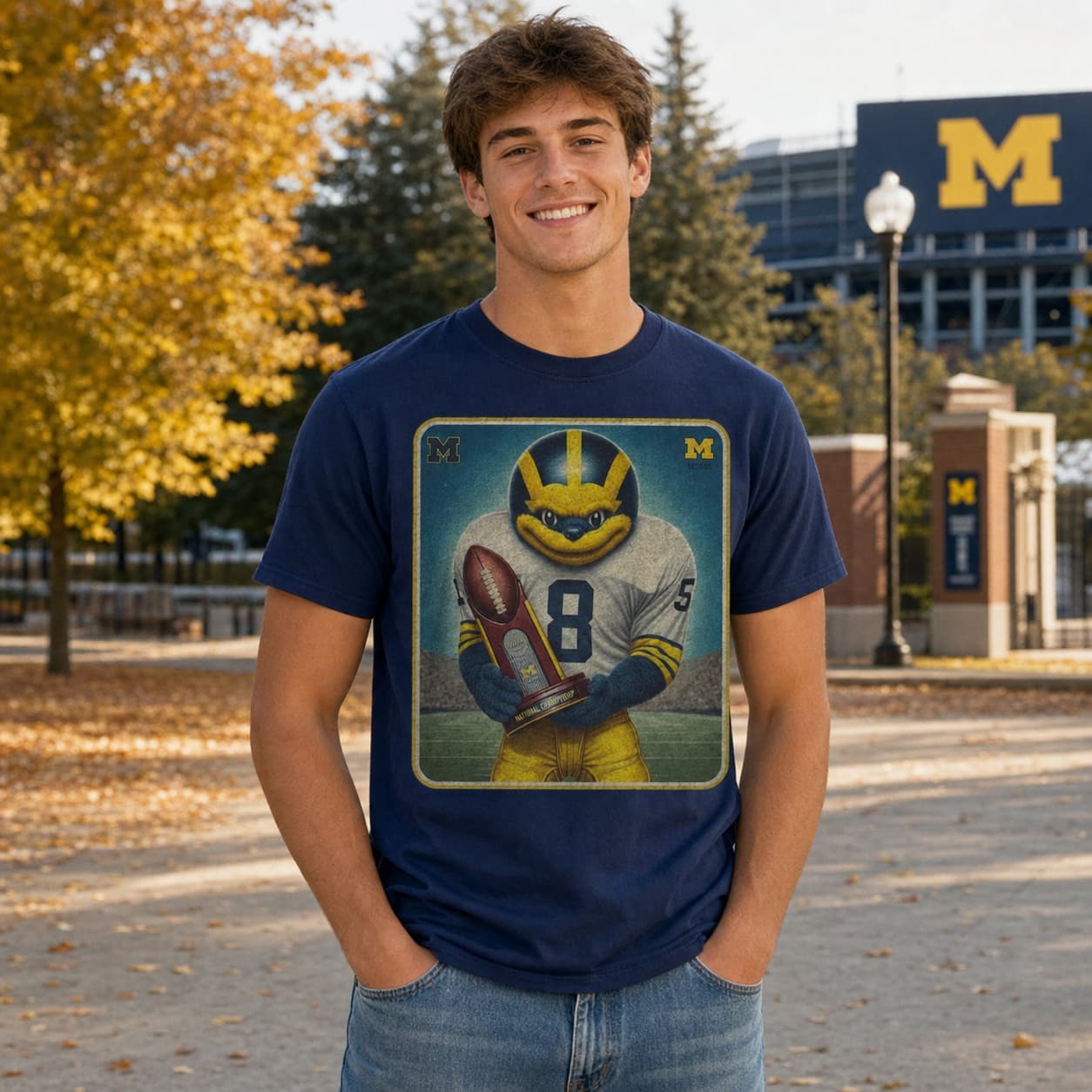 Michigan Wolverines Vintage National Football Champions Artwork Shirt