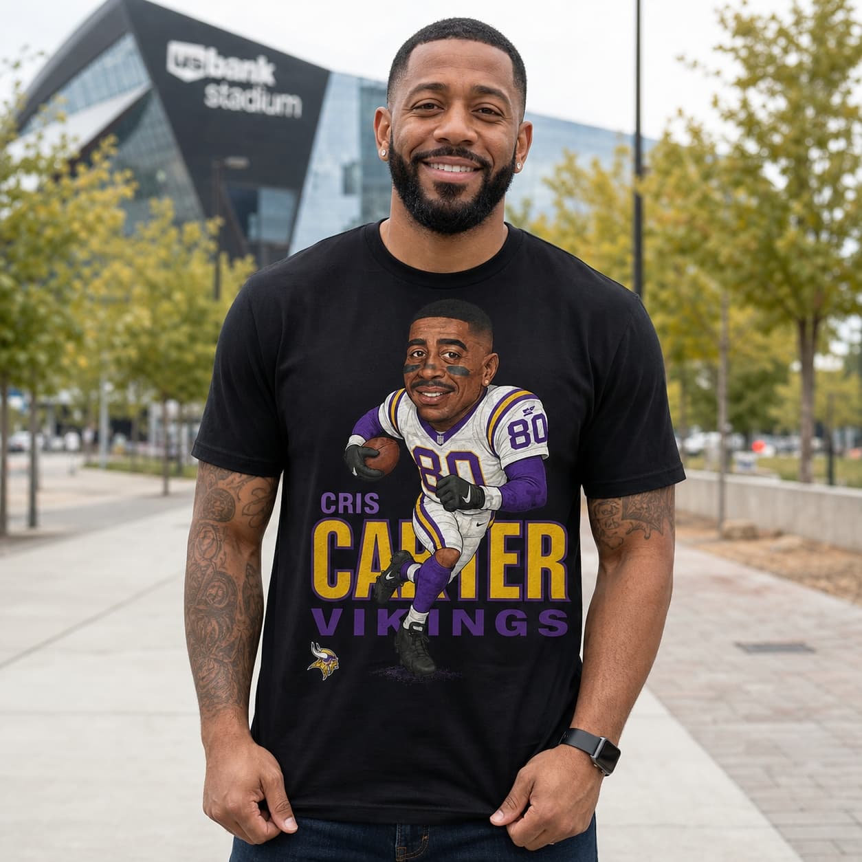 Minnesota Vikings Cris Carter Retro Football T-Shirt