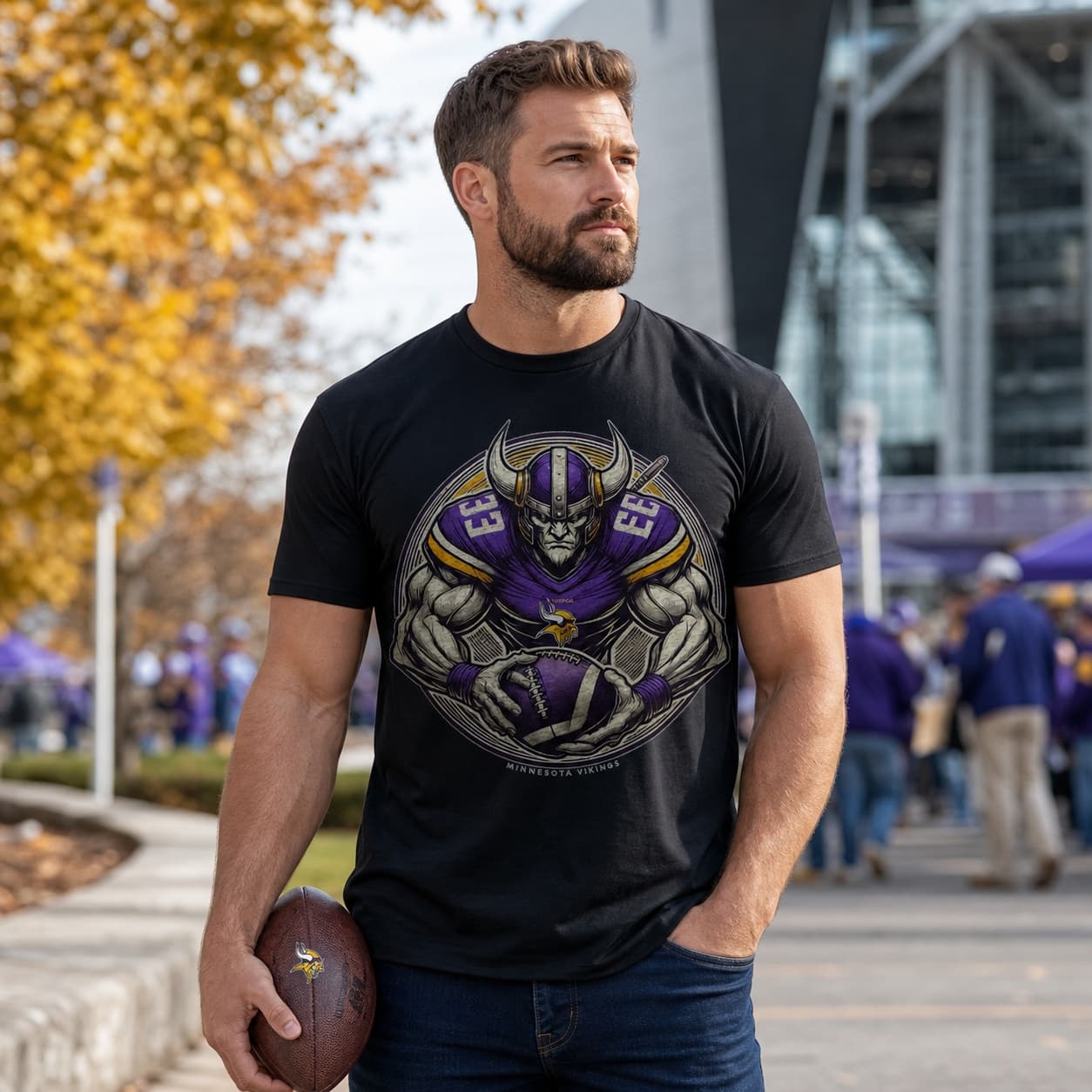 Minnesota Vikings Exclusive Retro Football Circle Artwork Shirt