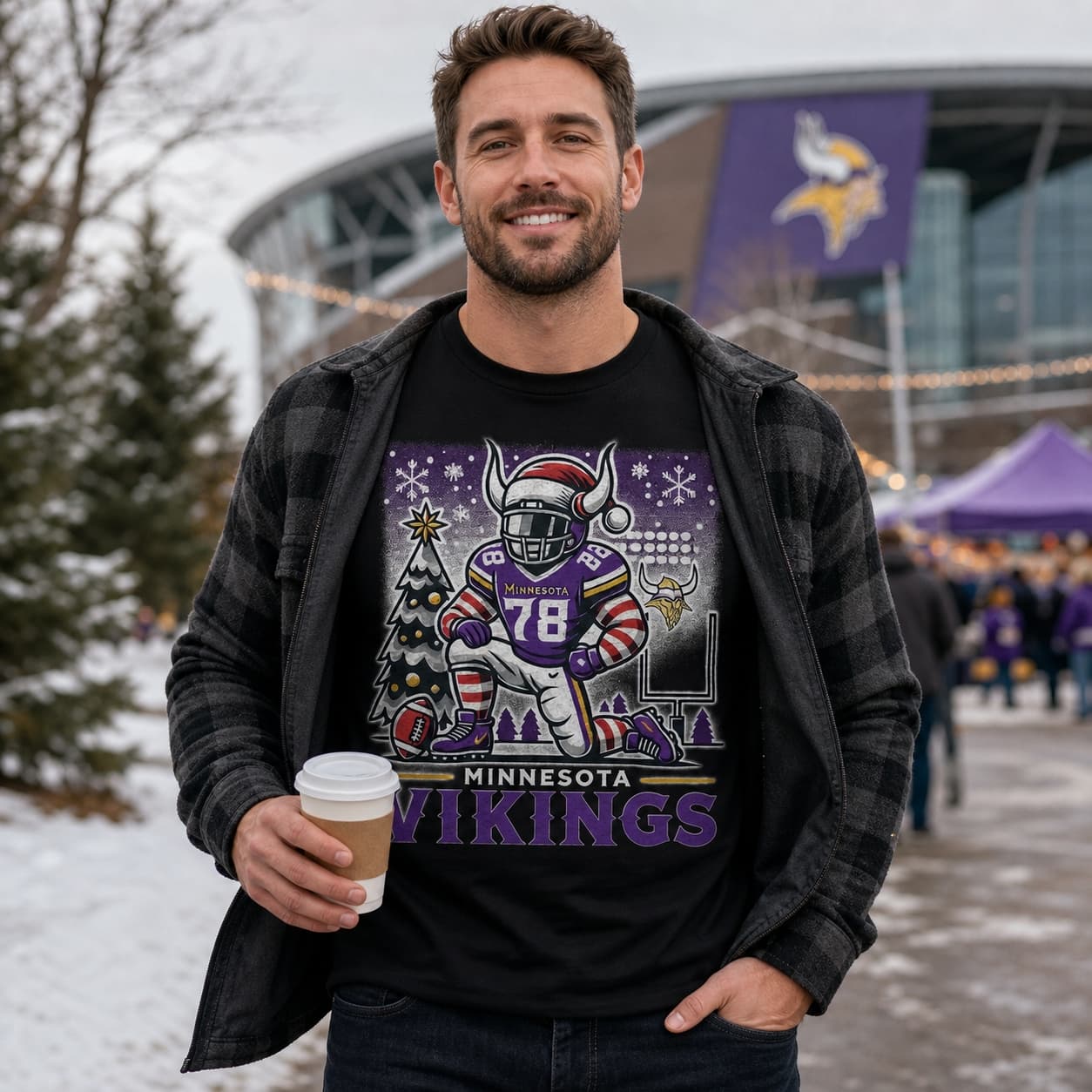 Minnesota Vikings Holiday Exclusive Retro Football Artwork Shirt