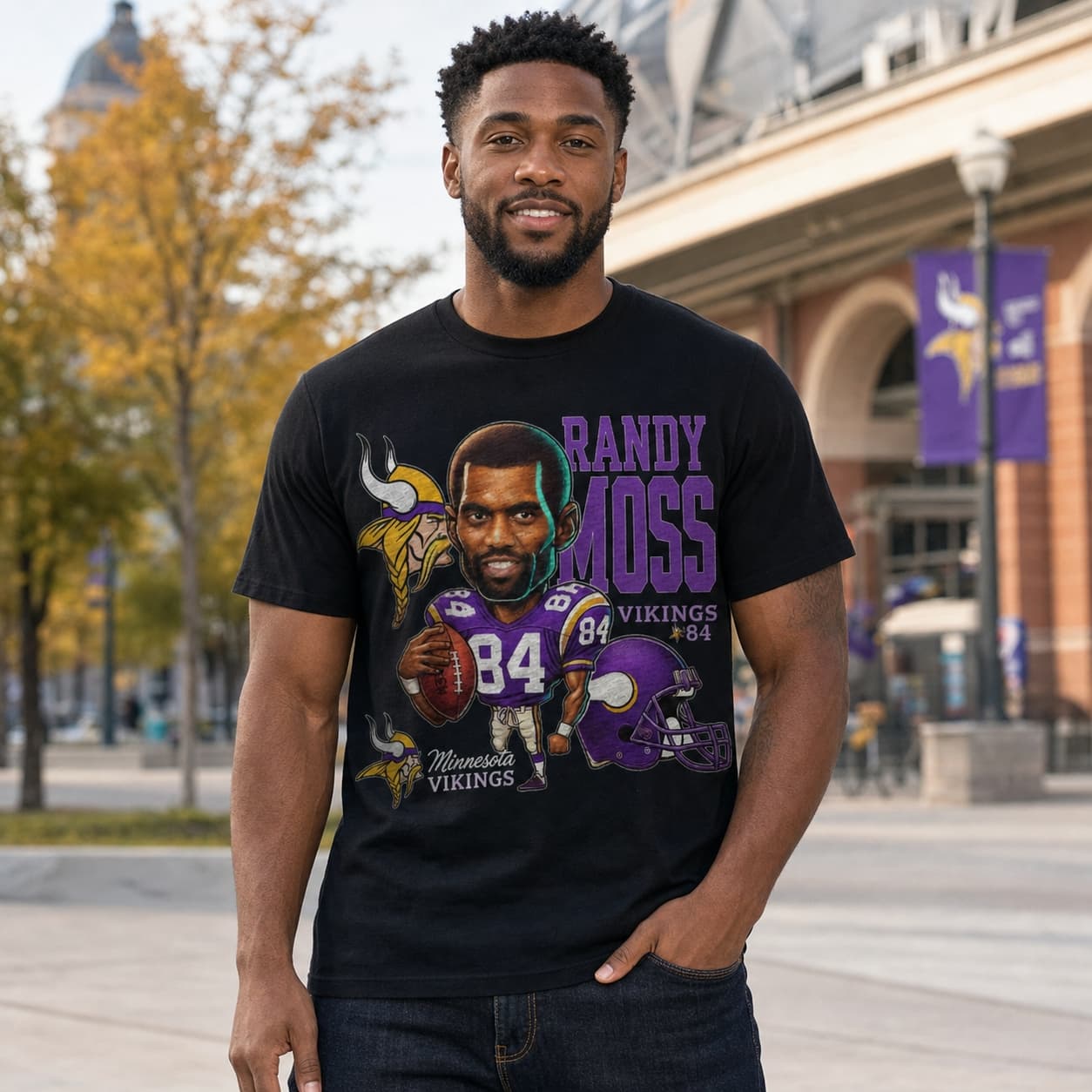 Minnesota Vikings Randy Moss Exclusive Retro Football 1999 Artwork Shirt