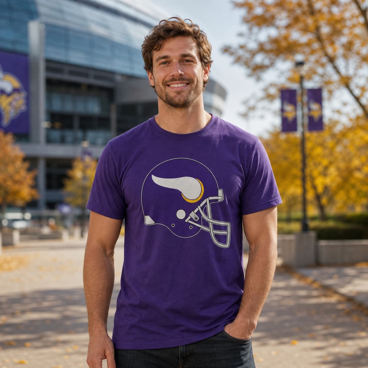 Minnesota Vikings Retro 1980 Artwork Football Helmet Shirt