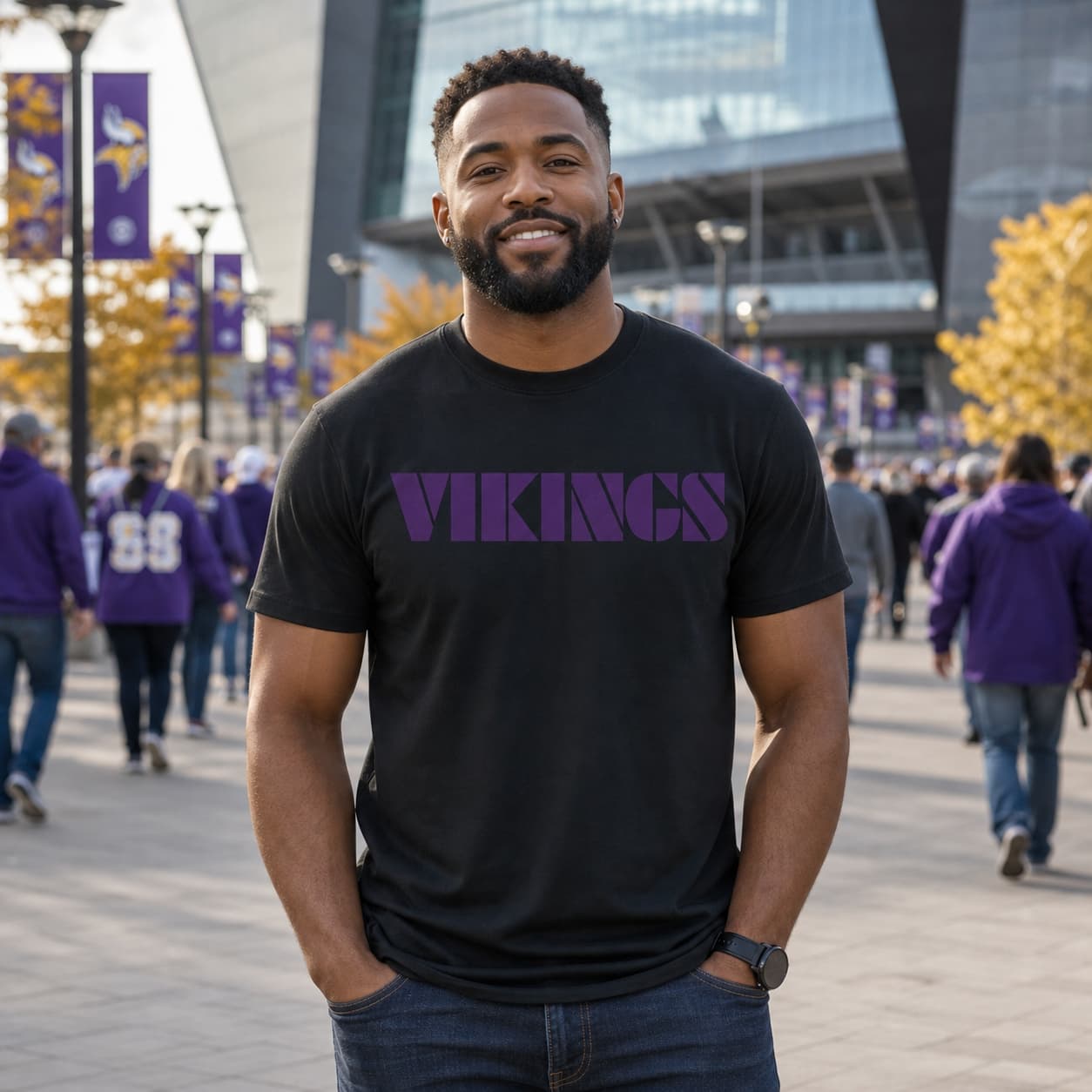 Minnesota Vikings Retro 1982 Artwork Football Shirt