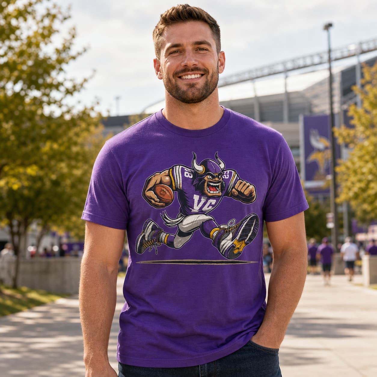 Minnesota Vikings Retro Football Mascot Artwork Shirt