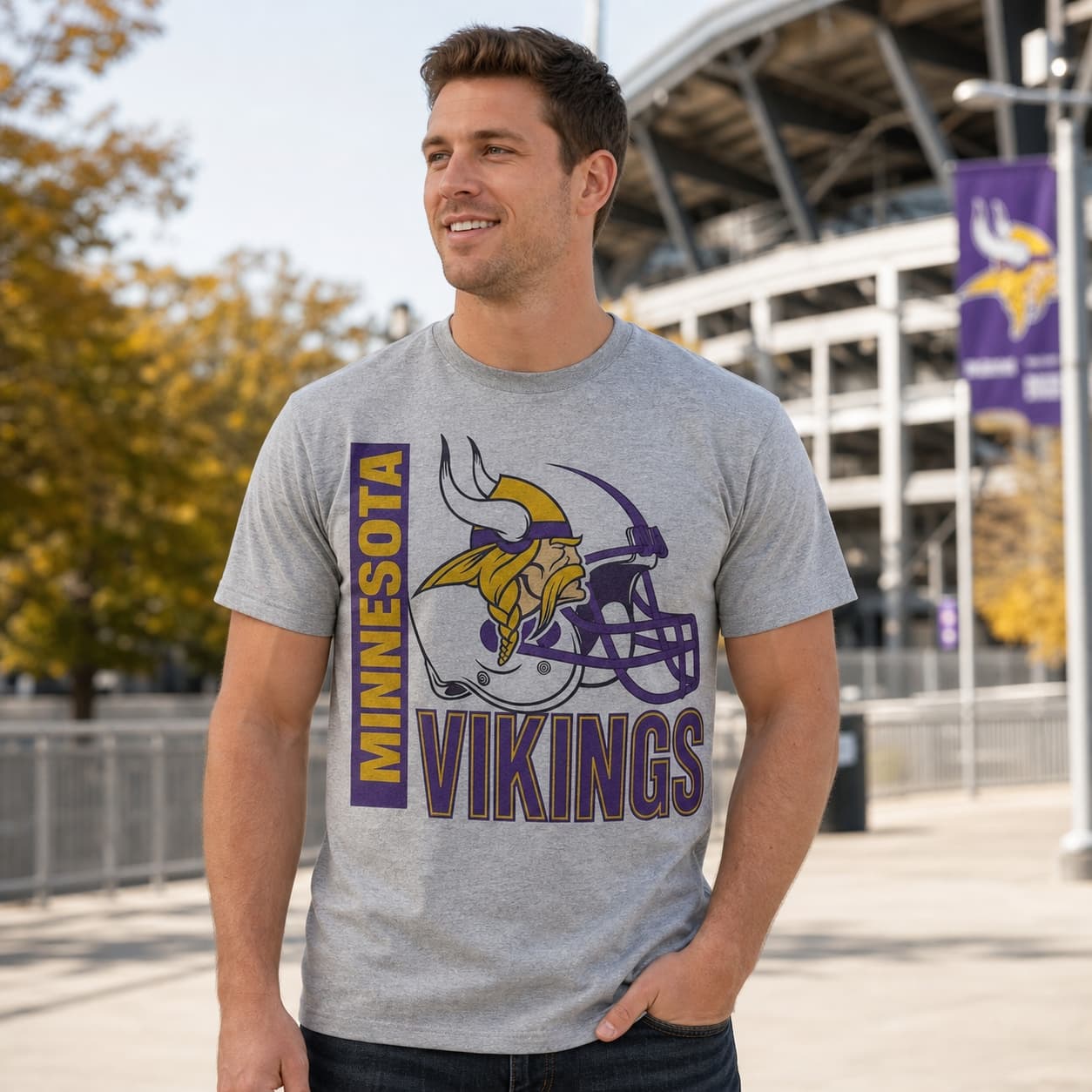 Minnesota Vikings Retro Rivals Football Helmet Artwork Shirt