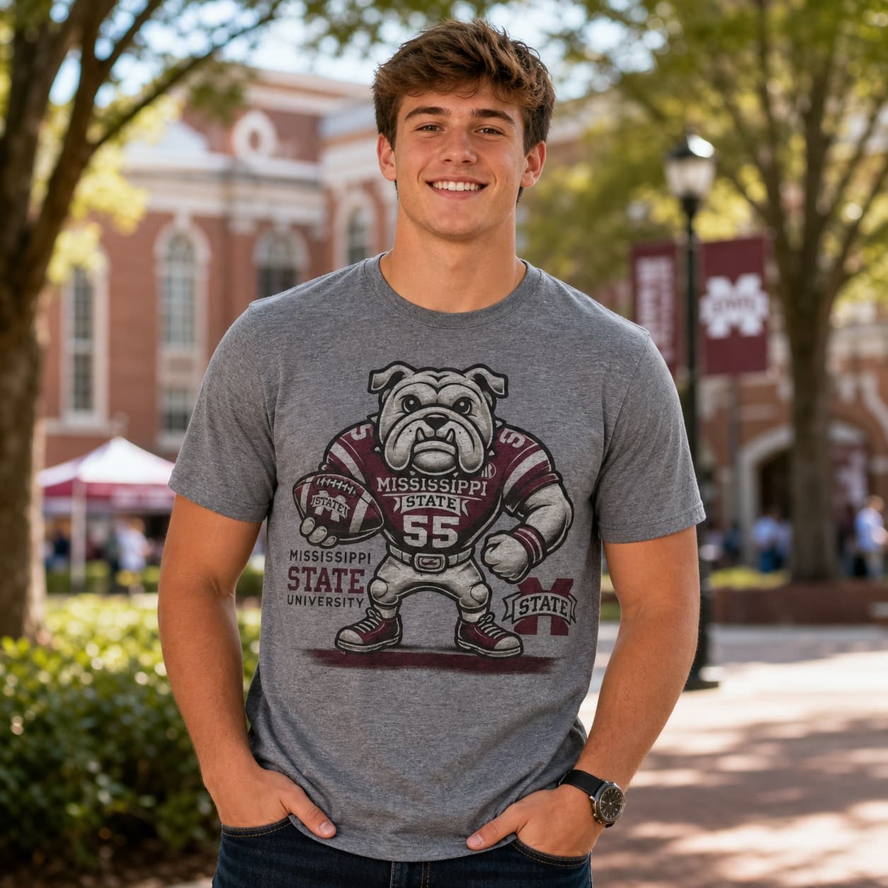 Mississippi State Bulldogs Exclusive Retro Football Artwork Shirt