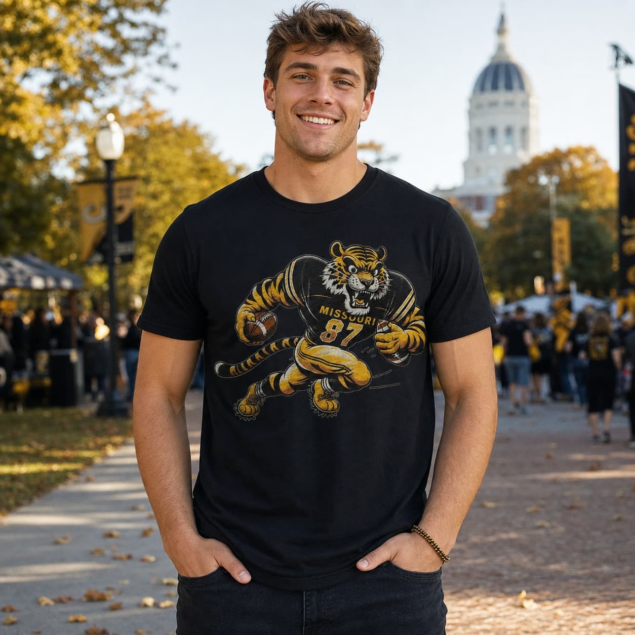 Missouri Tigers Exclusive Retro Football Artwork Shirt