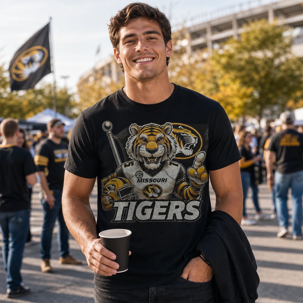 Missouri Tigers Exclusive Retro Football Flag Artwork Shirt