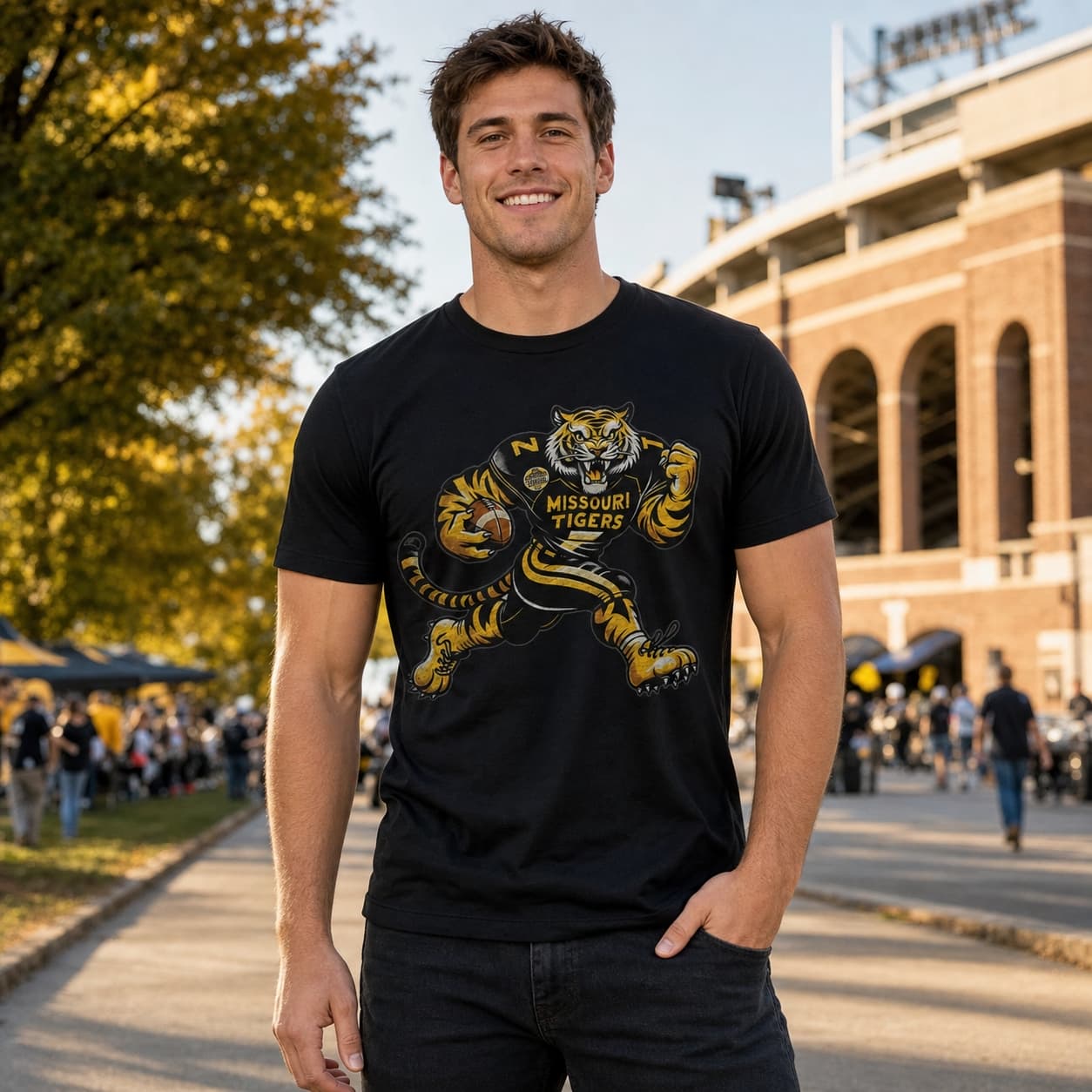 Missouri Tigers Exclusive Retro Football Mascot Artwork Shirt
