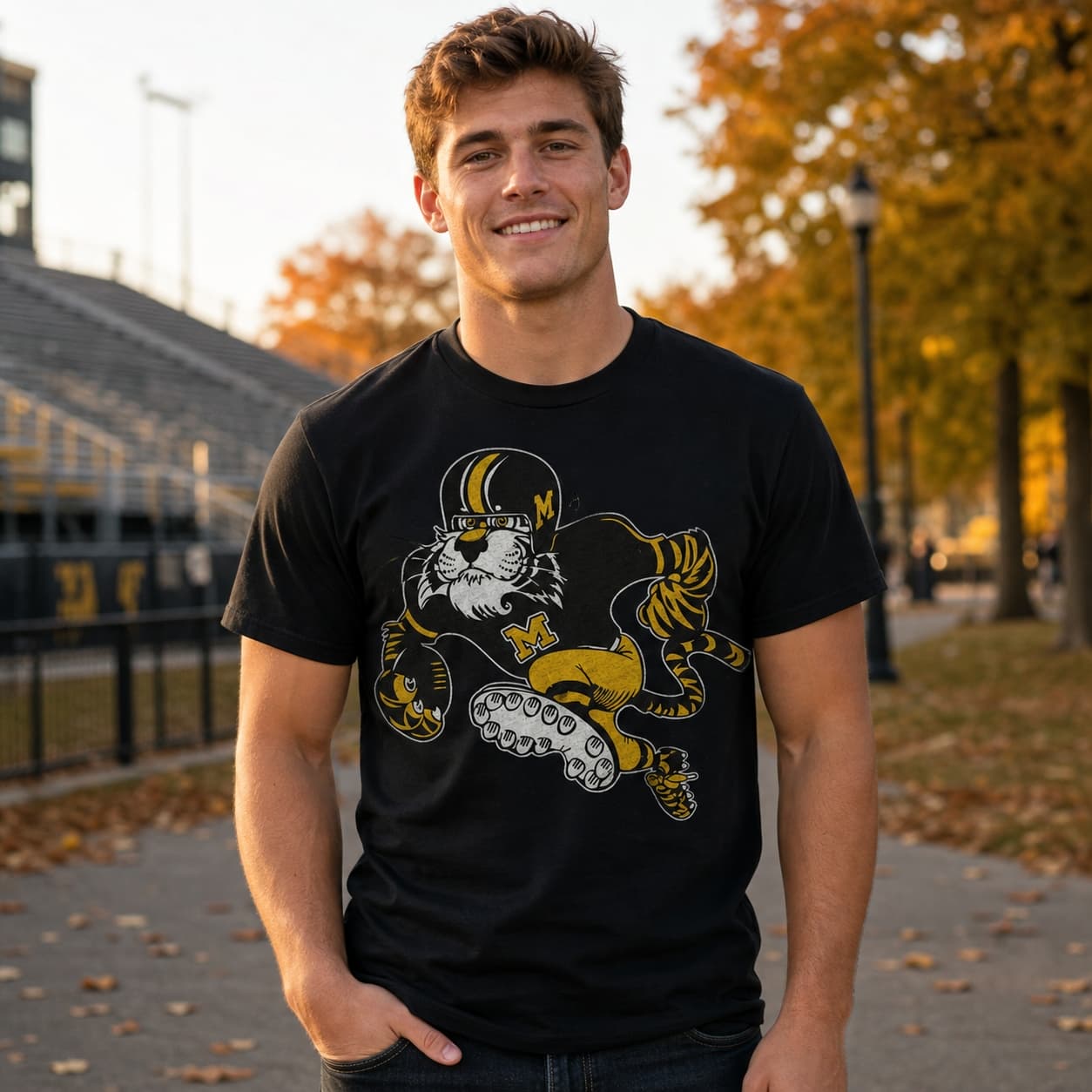 Missouri Tigers Mascot Retro Football 1978 Artwork Shirt