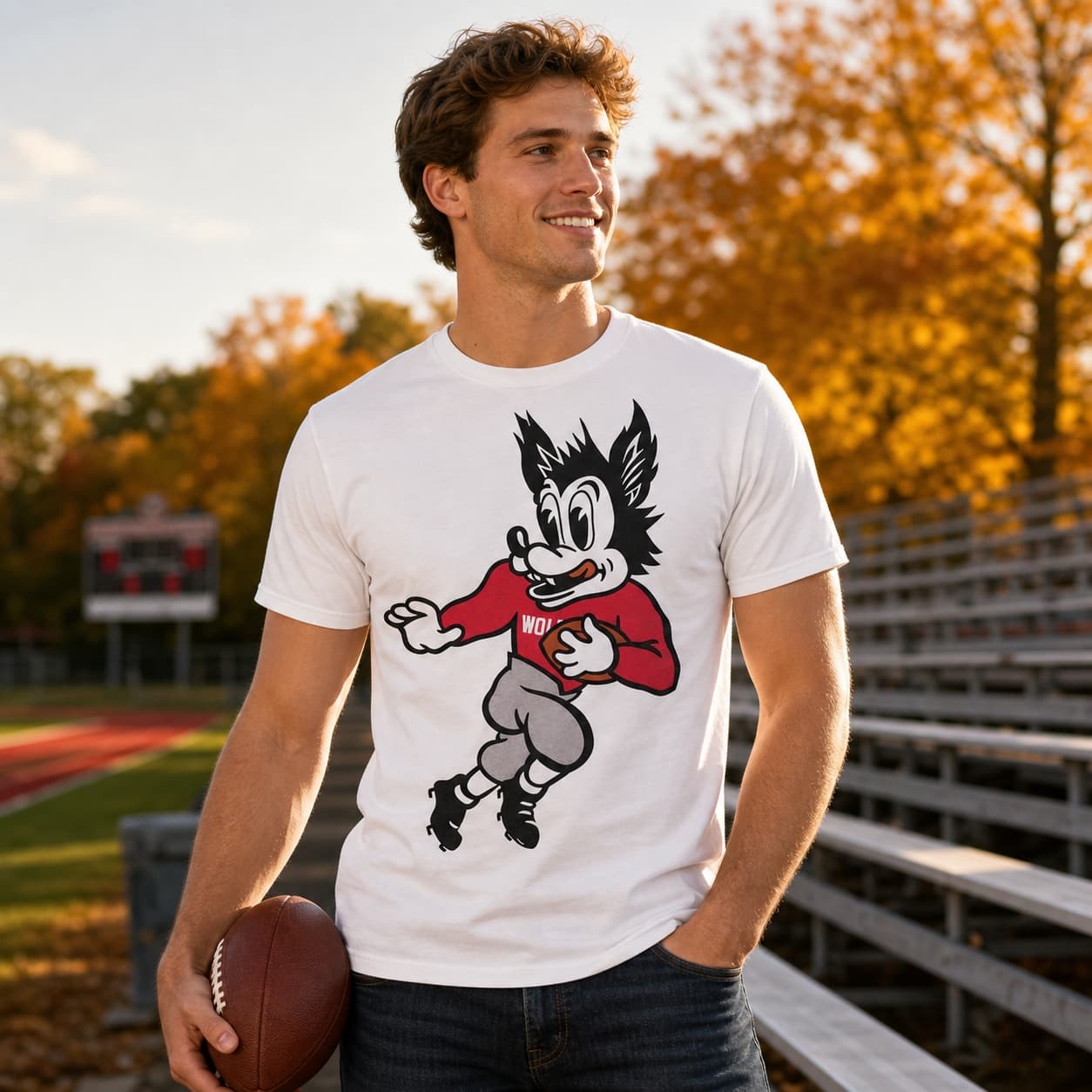 NC State Wolfpack Zeke Retro Football Artwork Shirt