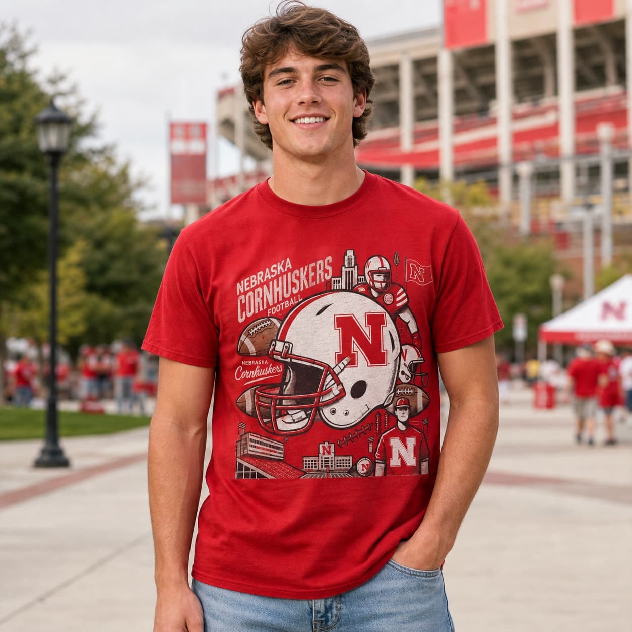 Nebraska Cornhuskers Exclusive Retro Football Classic Artwork Shirt