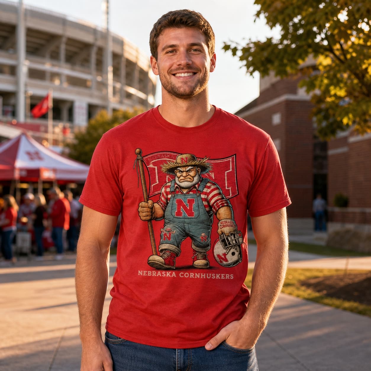 Nebraska Cornhuskers Exclusive Retro Football Flag Artwork Shirt