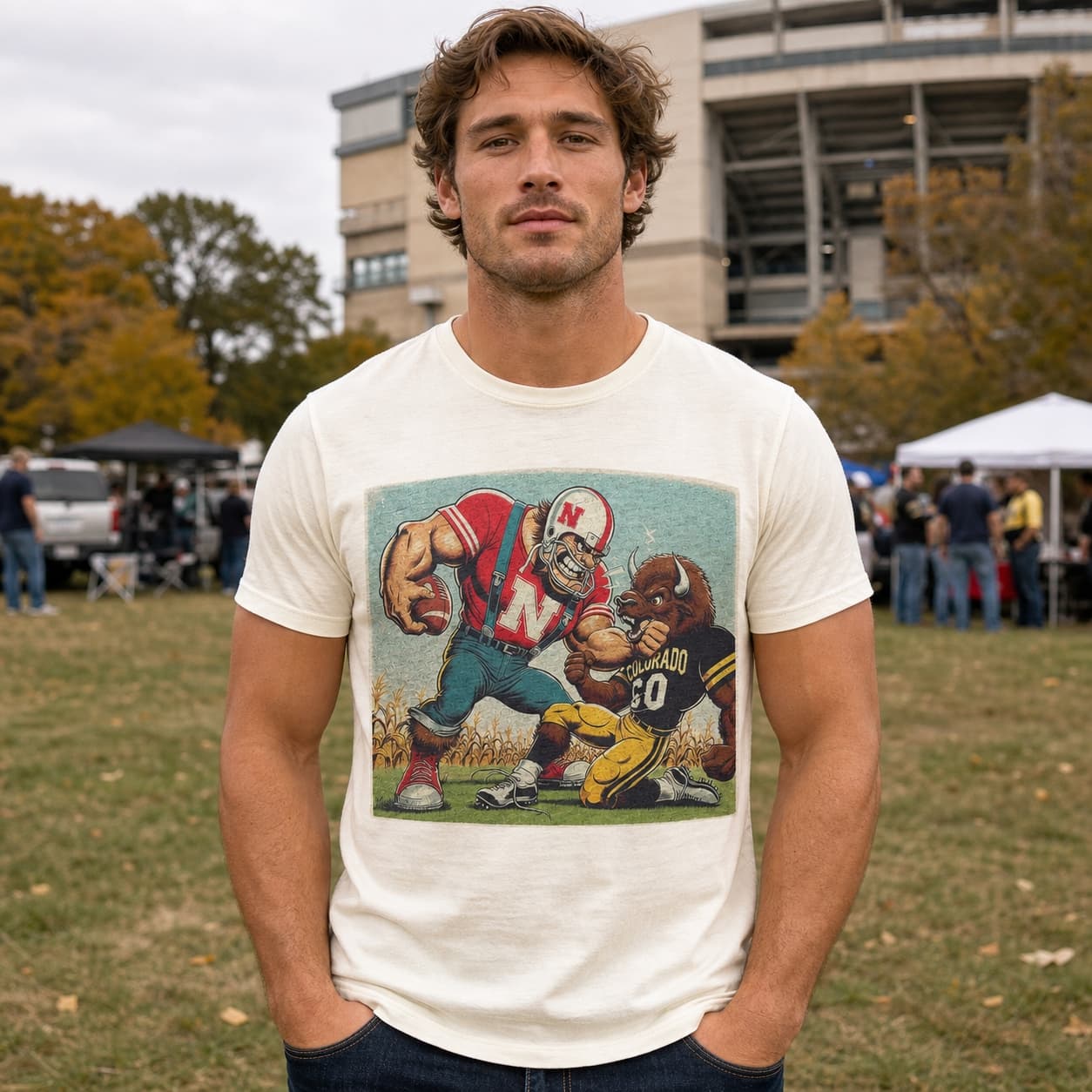 Nebraska Cornhuskers vs. Colorado Retro Rivalry Football 1984 Artwork Shirt