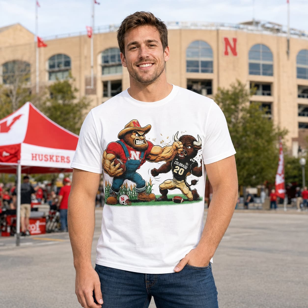 Nebraska Cornhuskers vs. Colorado Retro Rivalry Football 1986 Artwork Shirt