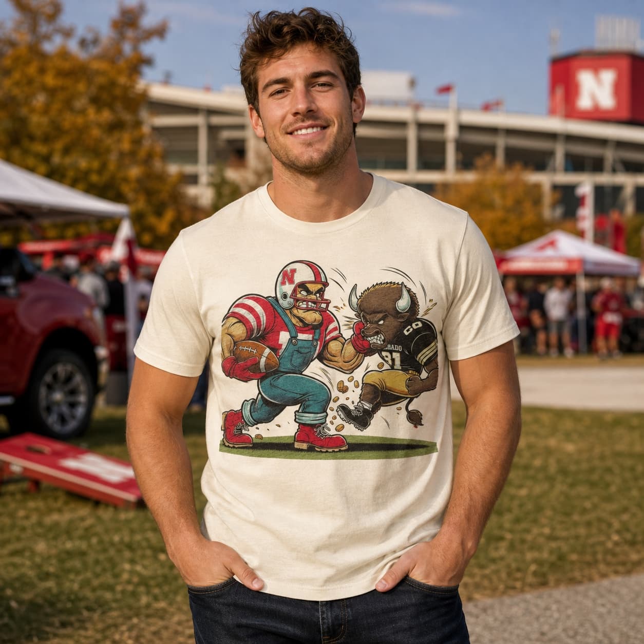 Nebraska Cornhuskers vs. Colorado Retro Rivalry Football 1989 Artwork Shirt