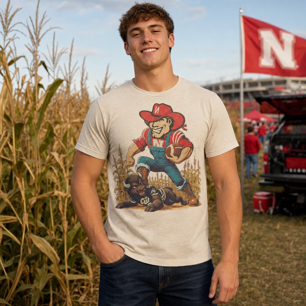 Nebraska Cornhuskers vs. Colorado Retro Rivalry Football 1997 Artwork Shirt