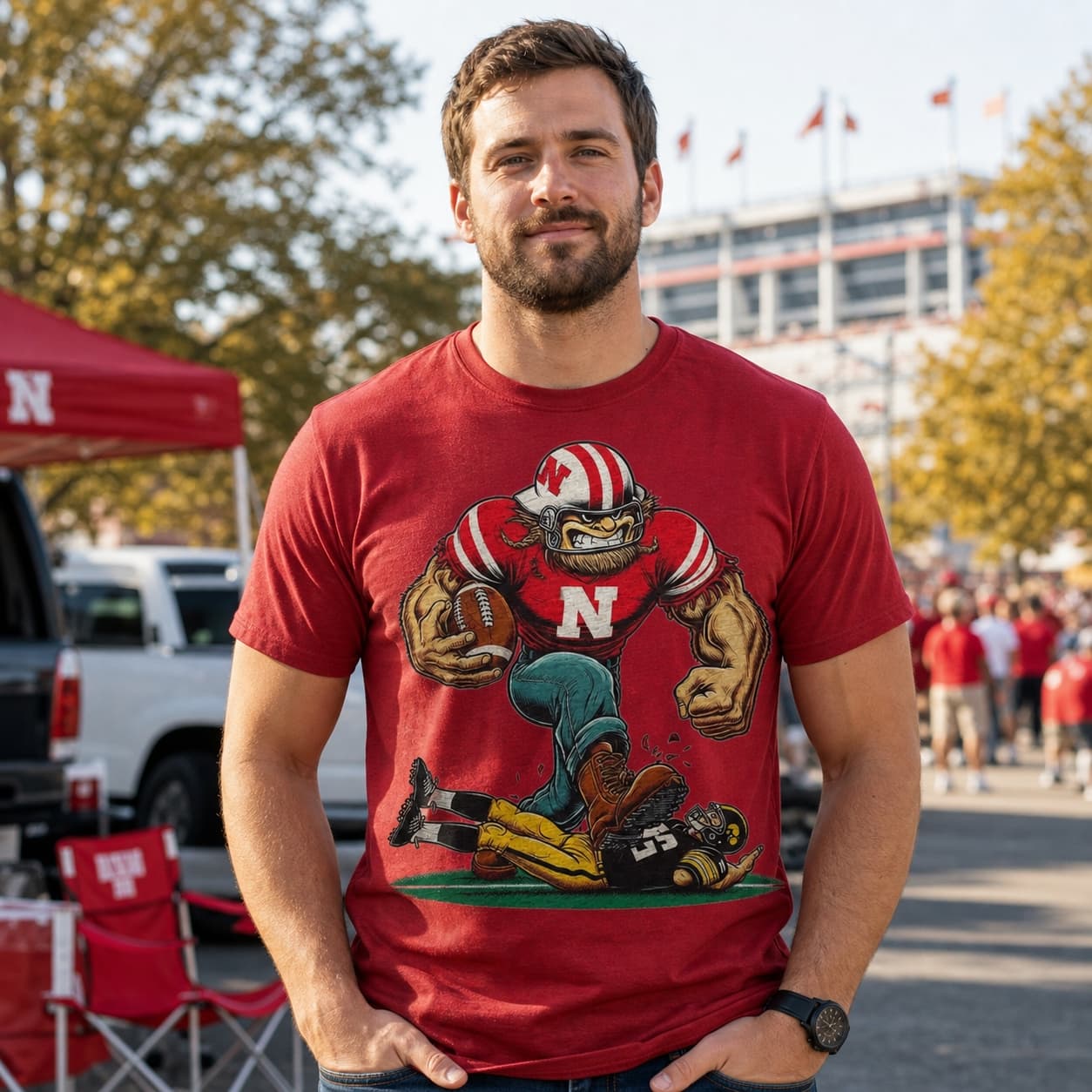 Nebraska Cornhuskers vs. Iowa Hawkeyes Retro Rivalry Football 1988 Artwork Shirt