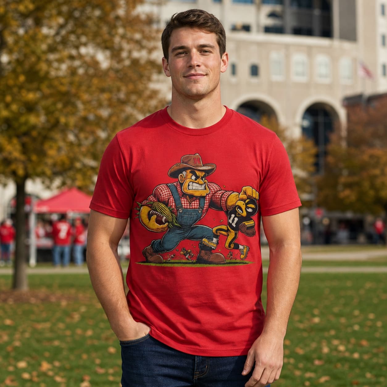 Nebraska Cornhuskers vs. Iowa Hawkeyes Retro Rivalry Football 1993 Artwork Shirt