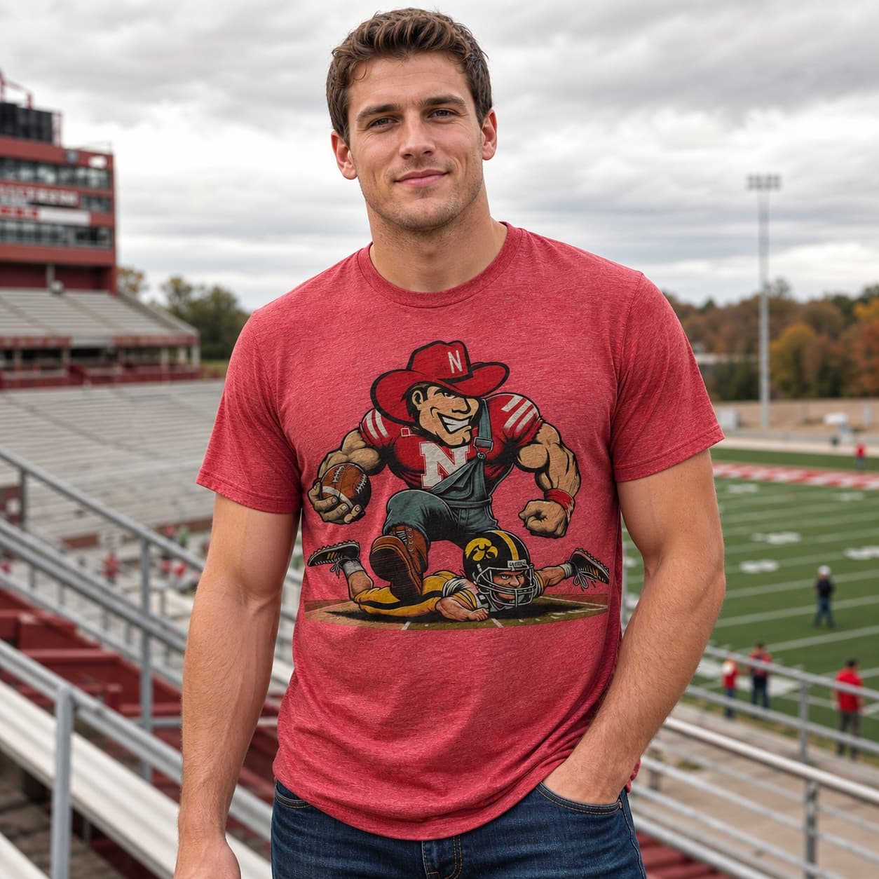 Nebraska Cornhuskers vs. Iowa Hawkeyes Retro Rivalry Football 1996 Artwork Shirt