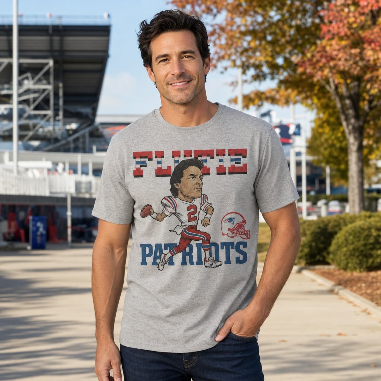 New England Patriots Doug Flutie Retro Football 1987 Artwork Shirt