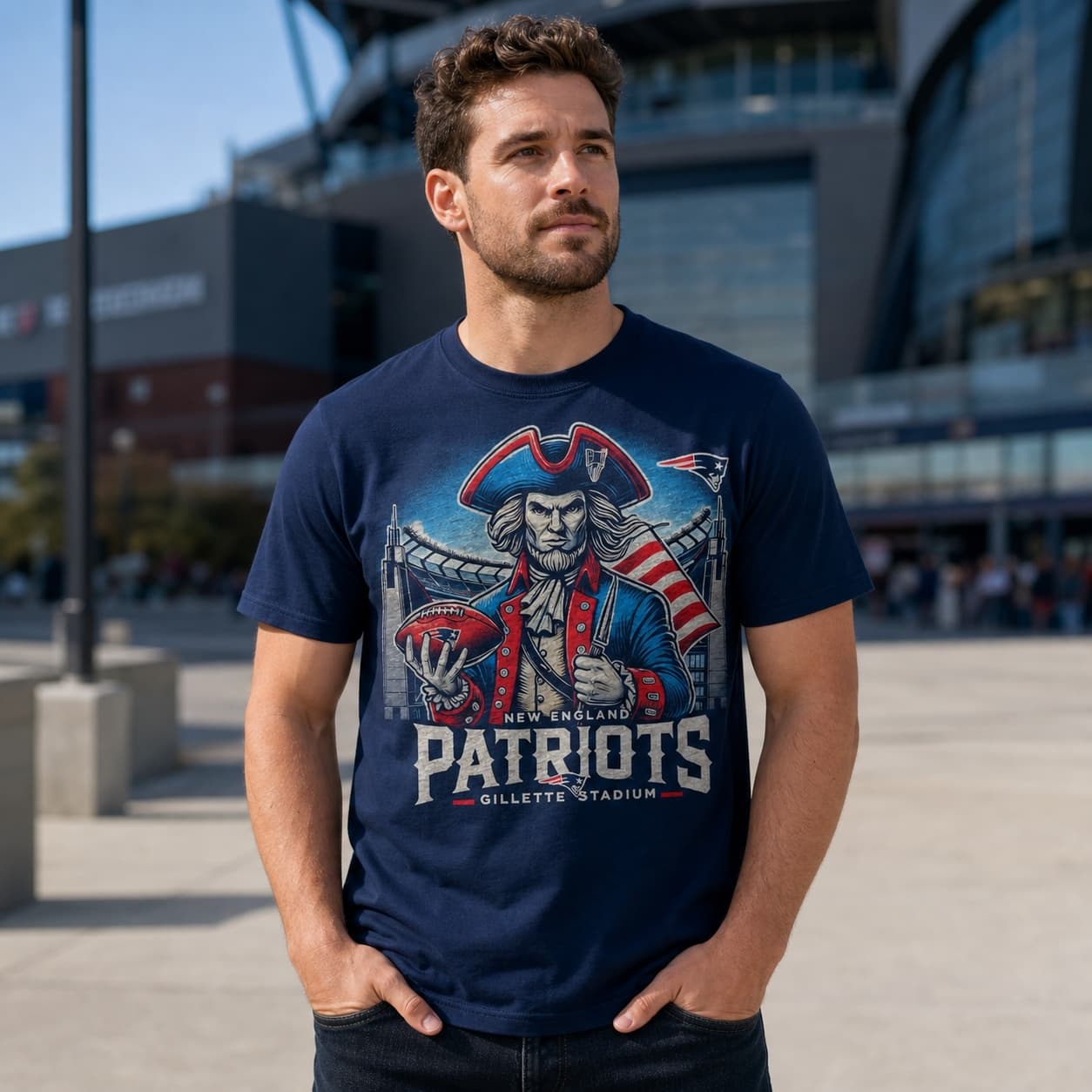 New England Patriots Exclusive Retro Football Artwork Shirt
