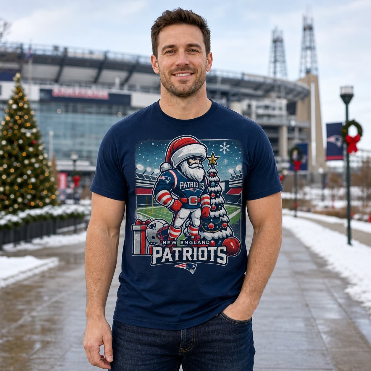 New England Patriots Holiday Exclusive Retro Football Artwork Shirt