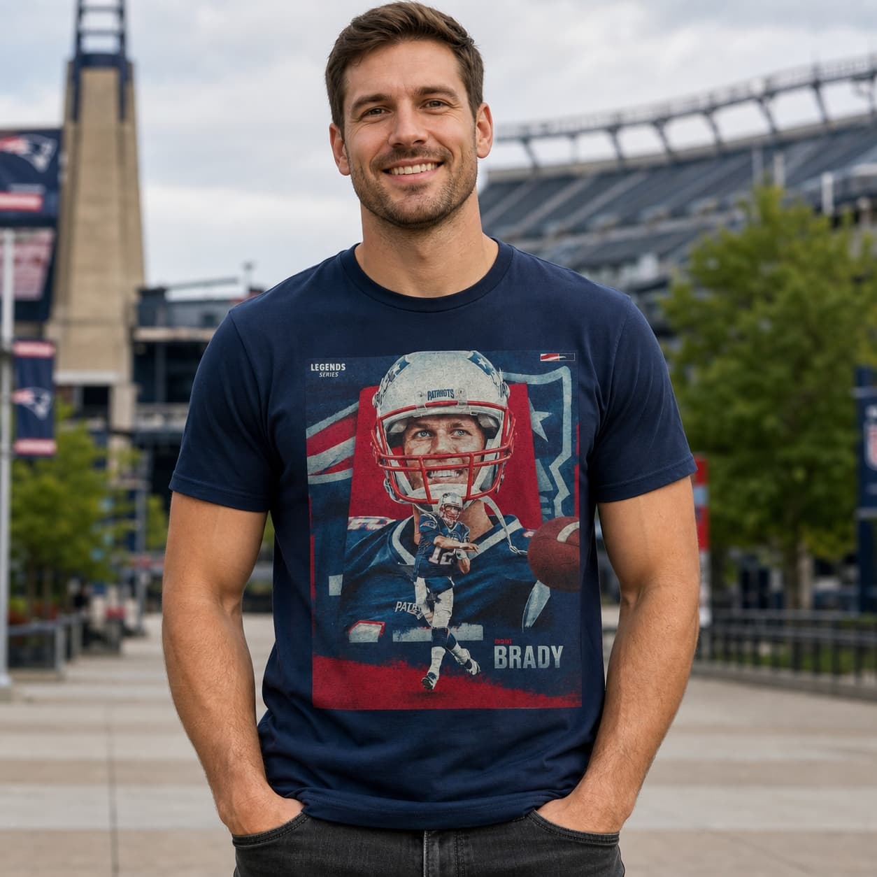 New England Patriots Legend Tom Brady Exclusive Retro Football Artwork Shirt