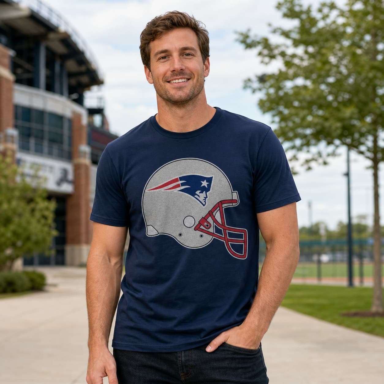 New England Patriots Retro Football Helmet 1993 Artwork Shirt