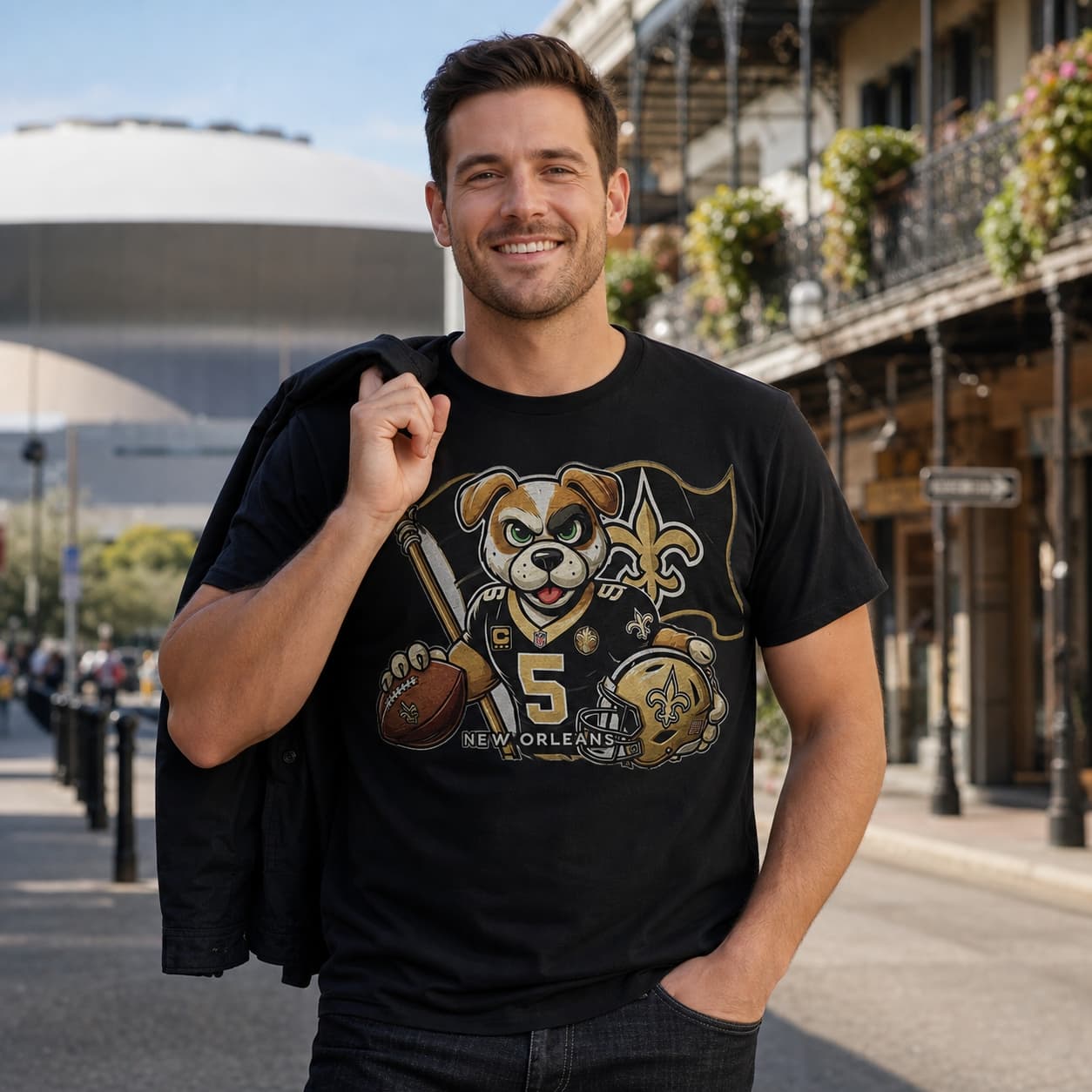 New Orleans Saints Exclusive Retro Football Flag Artwork Shirt