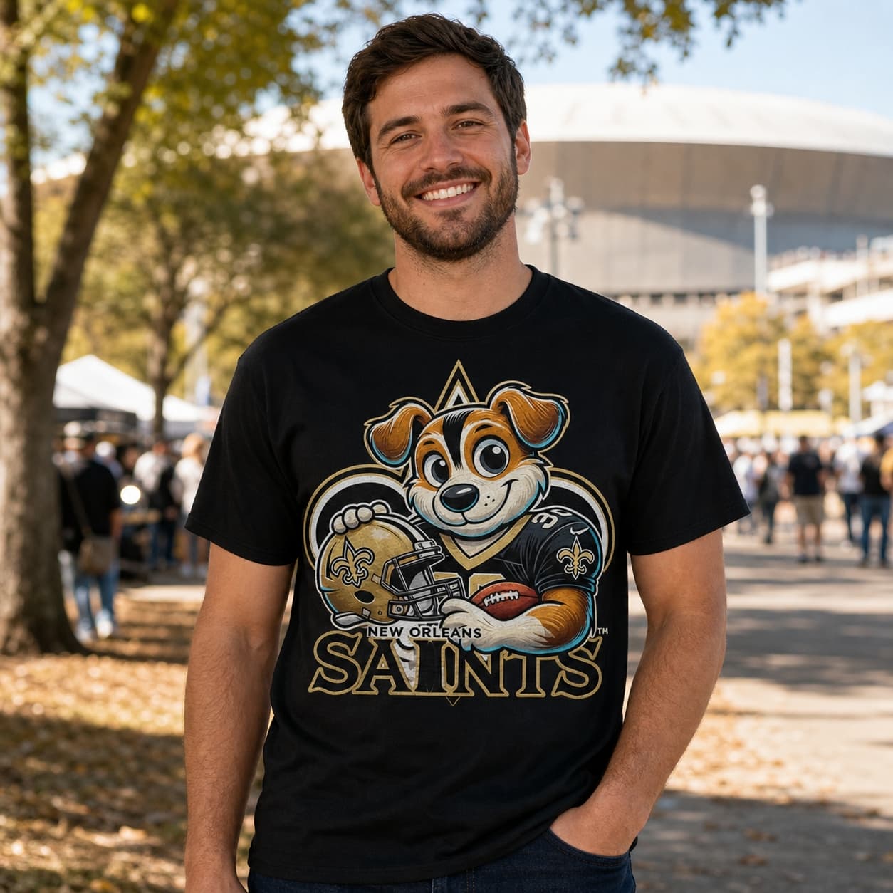 New Orleans Saints Exclusive Retro Football Helmet Artwork Shirt